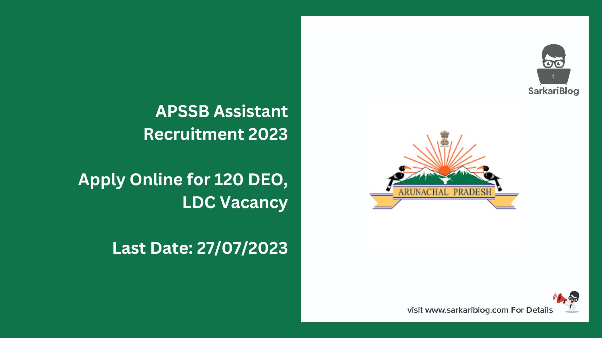APSSB Assistant Recruitment 2023
