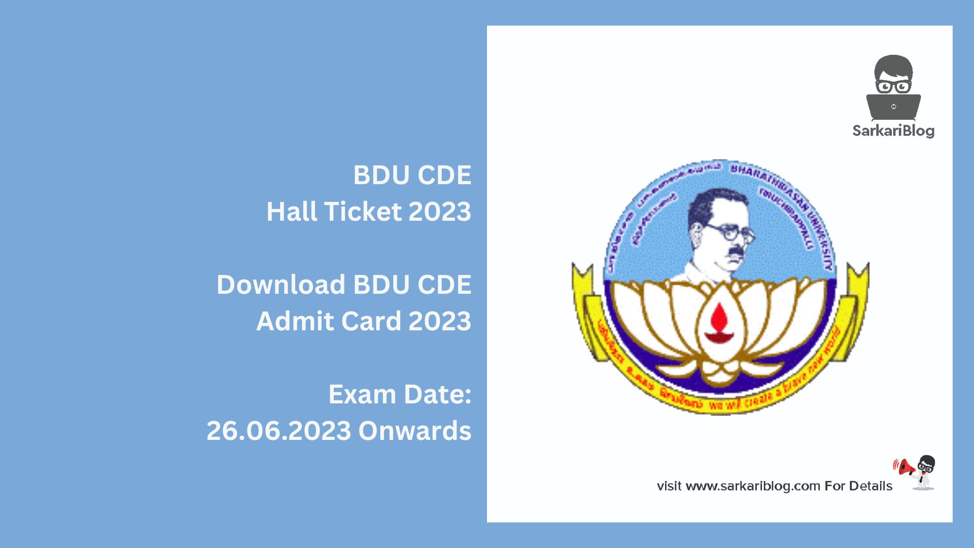 BDU CDE Hall Ticket 2023