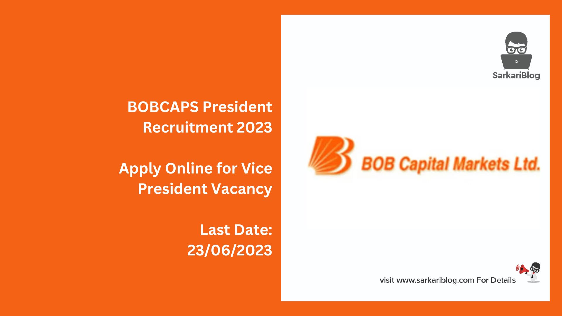 BOBCAPS President Recruitment 2023