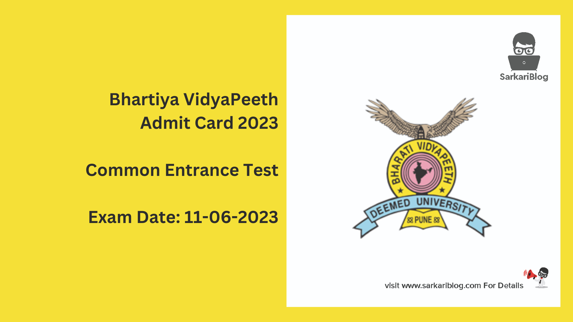 Bhartiya VidyaPeeth Admit Card 2023