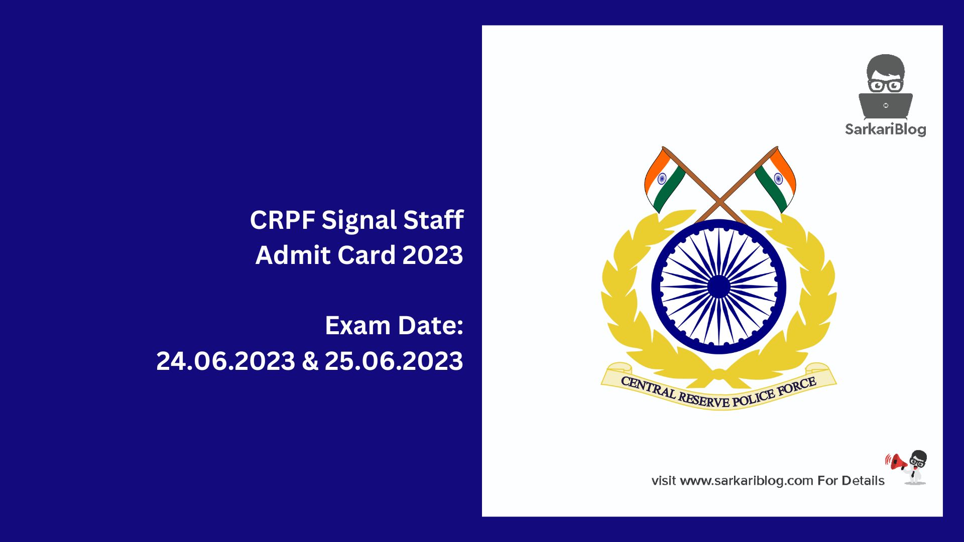 CRPF Signal Staff Admit Card 2023