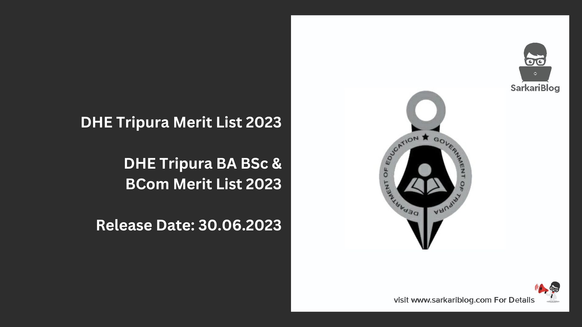 DHE Tripura Merit List 2023