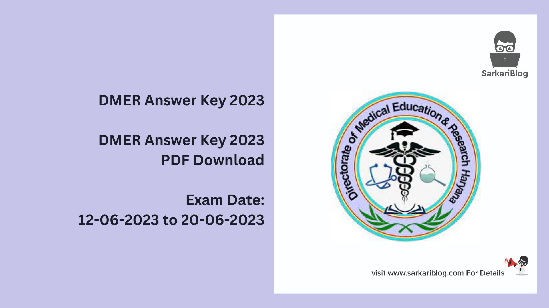 DMER Answer Key 2023