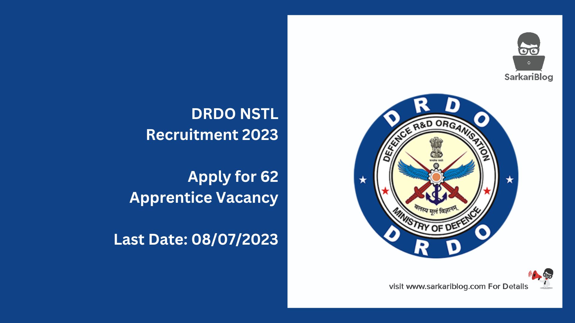 DRDO NSTL Recruitment 2023