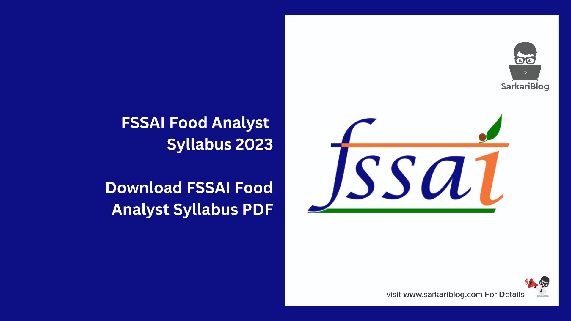 FSSAI Food Analyst Syllabus 2023