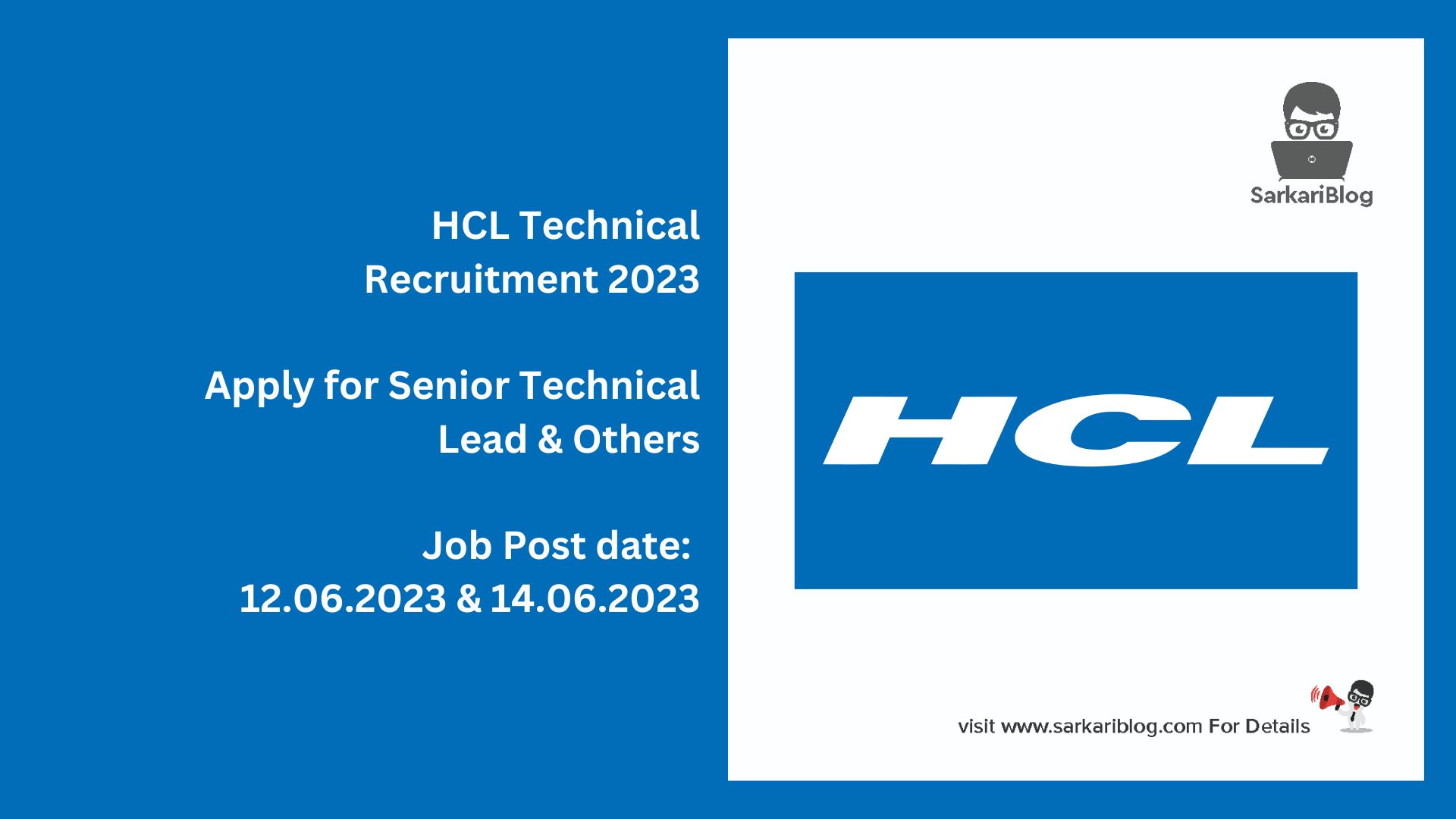 HCL Technical Recruitment 2023