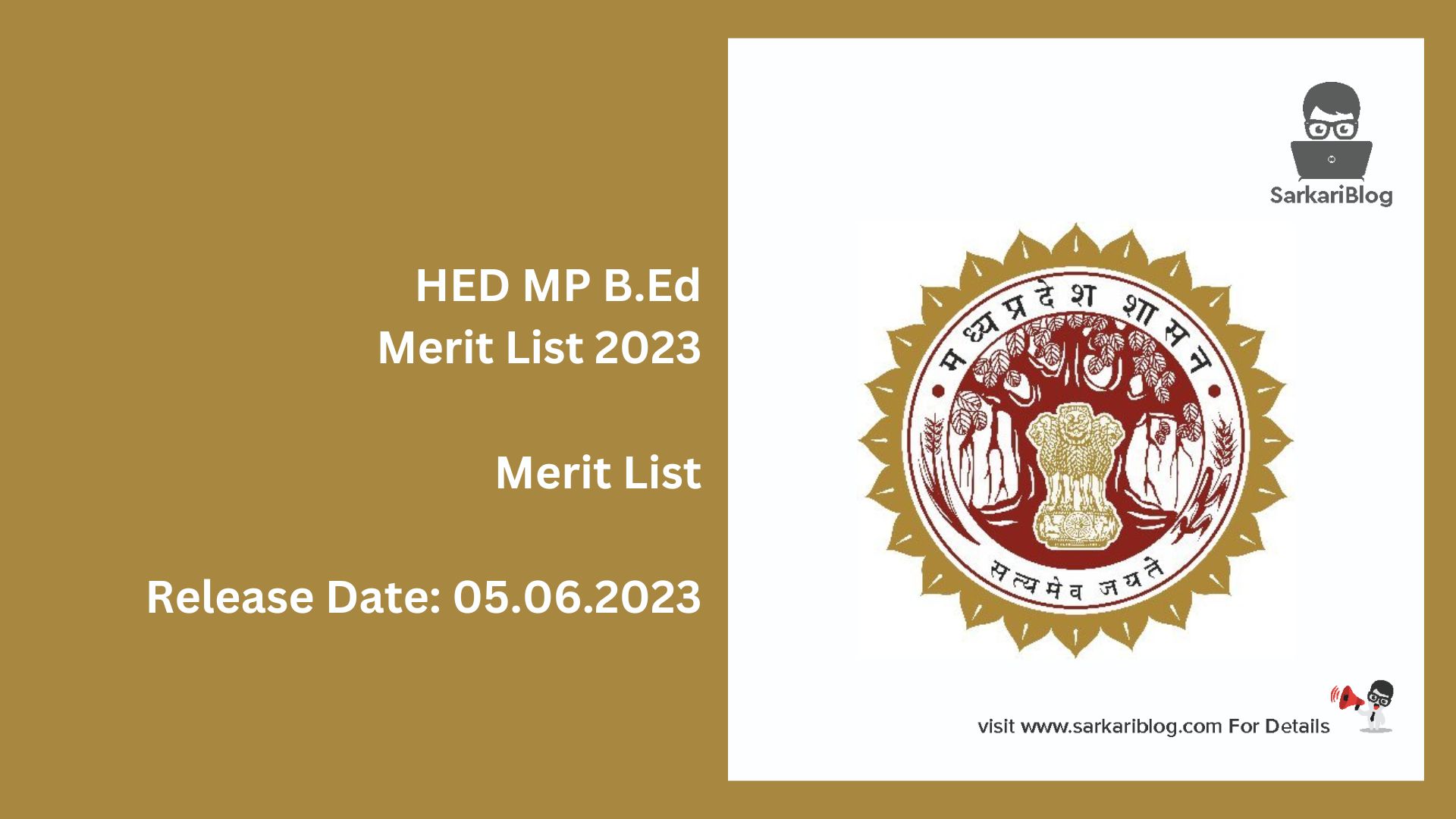 HED MP B.Ed Merit List 2023