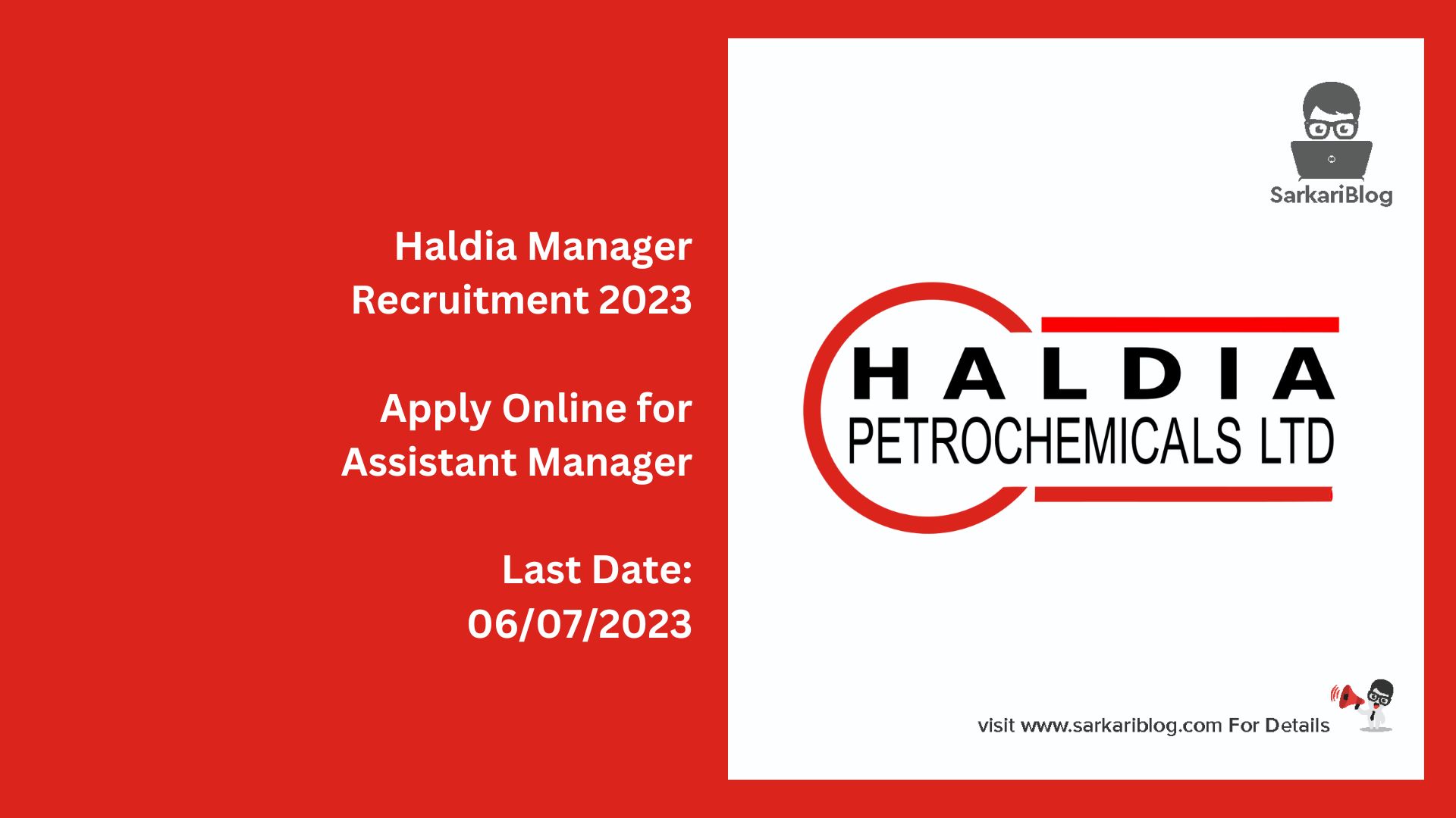 Haldia Manager Recruitment 2023
