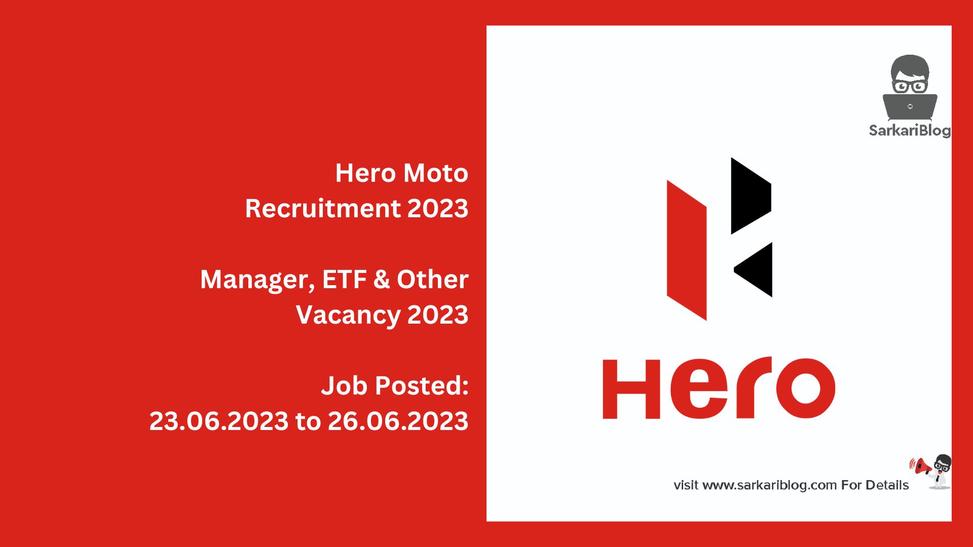 Hero Moto Recruitment 2023