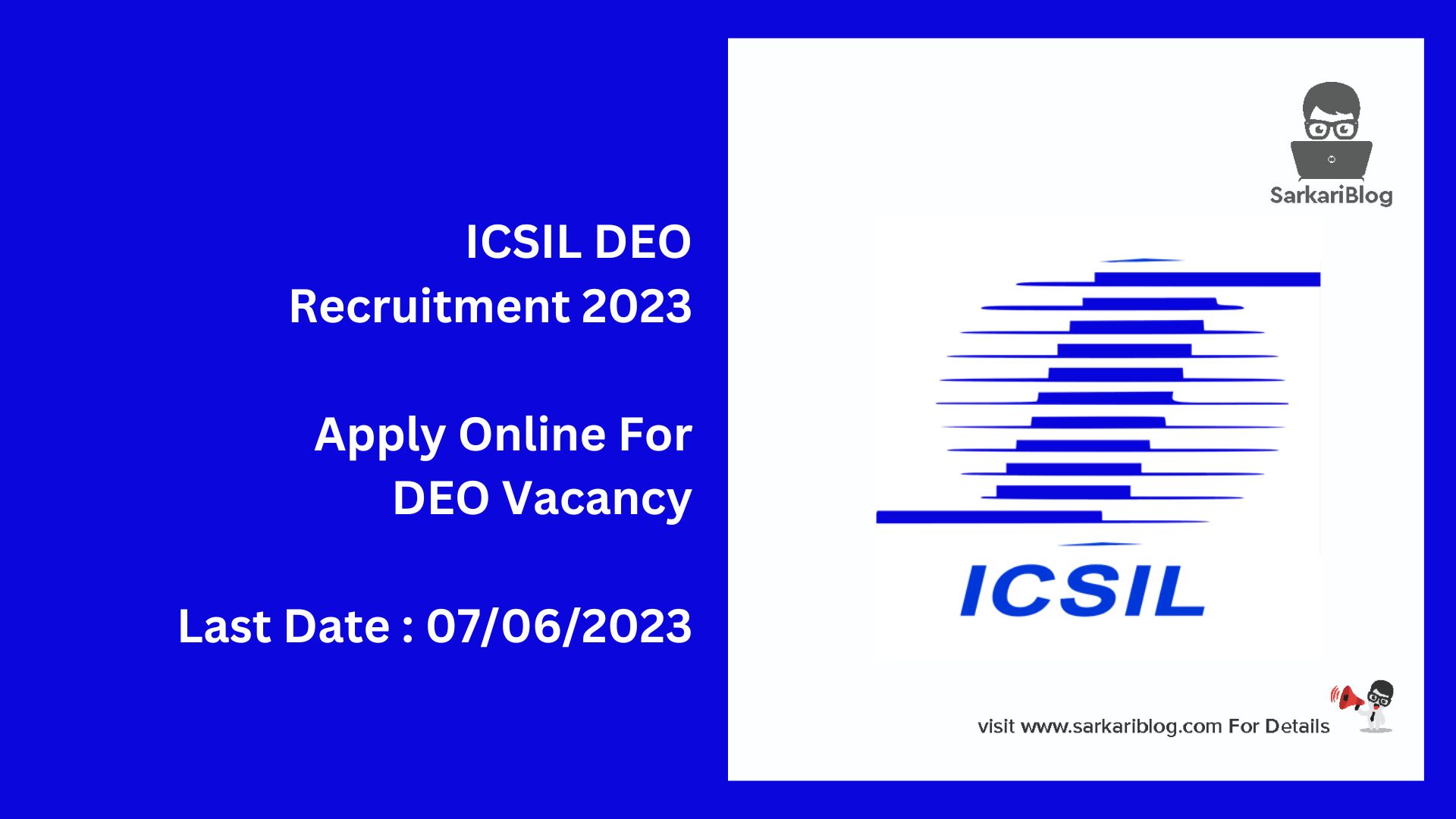 ICSIL DEO Recruitment 2023