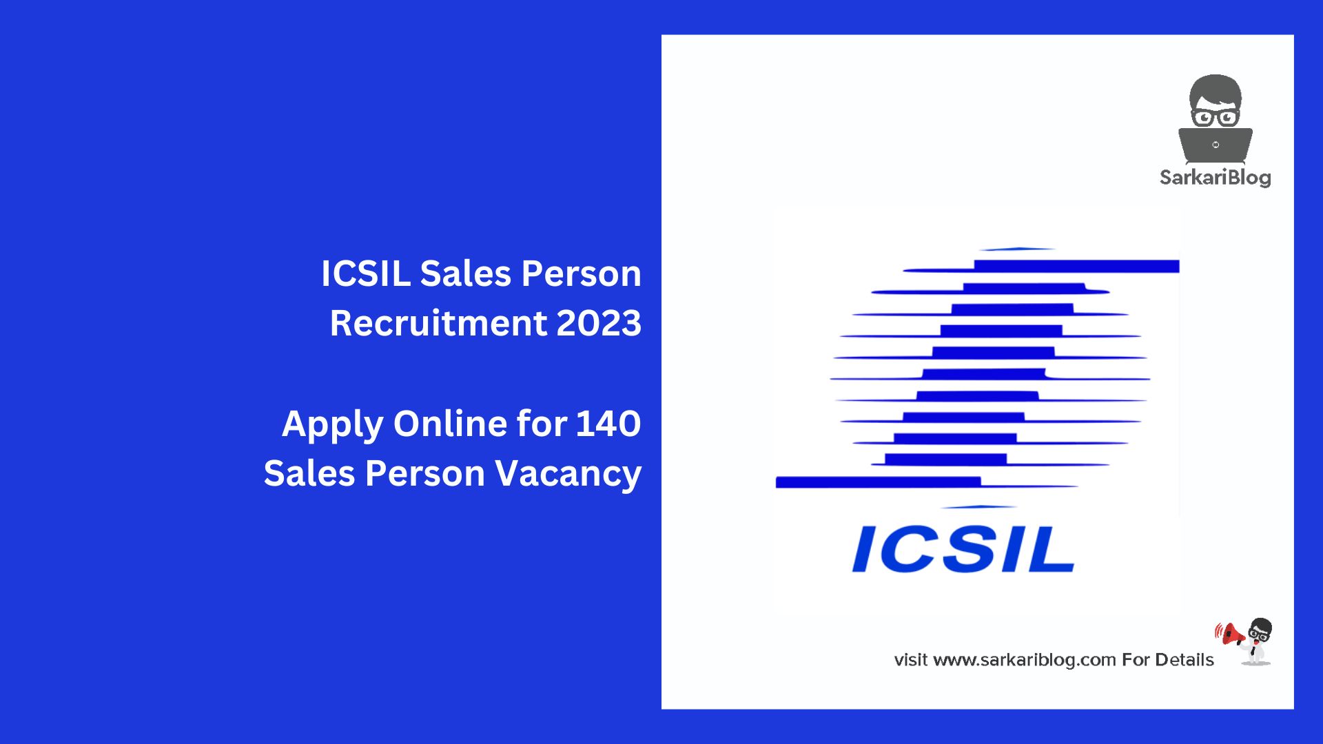 ICSIL Sales Person Recruitment 2023