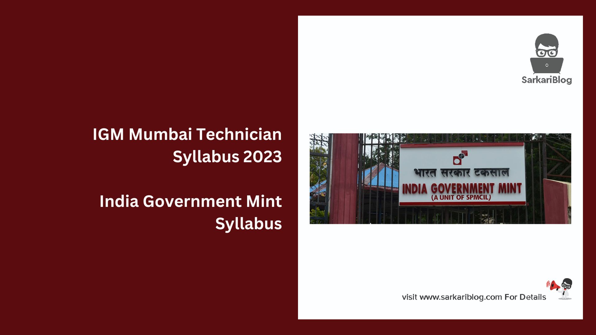 IGM Mumbai Technician Syllabus 2023