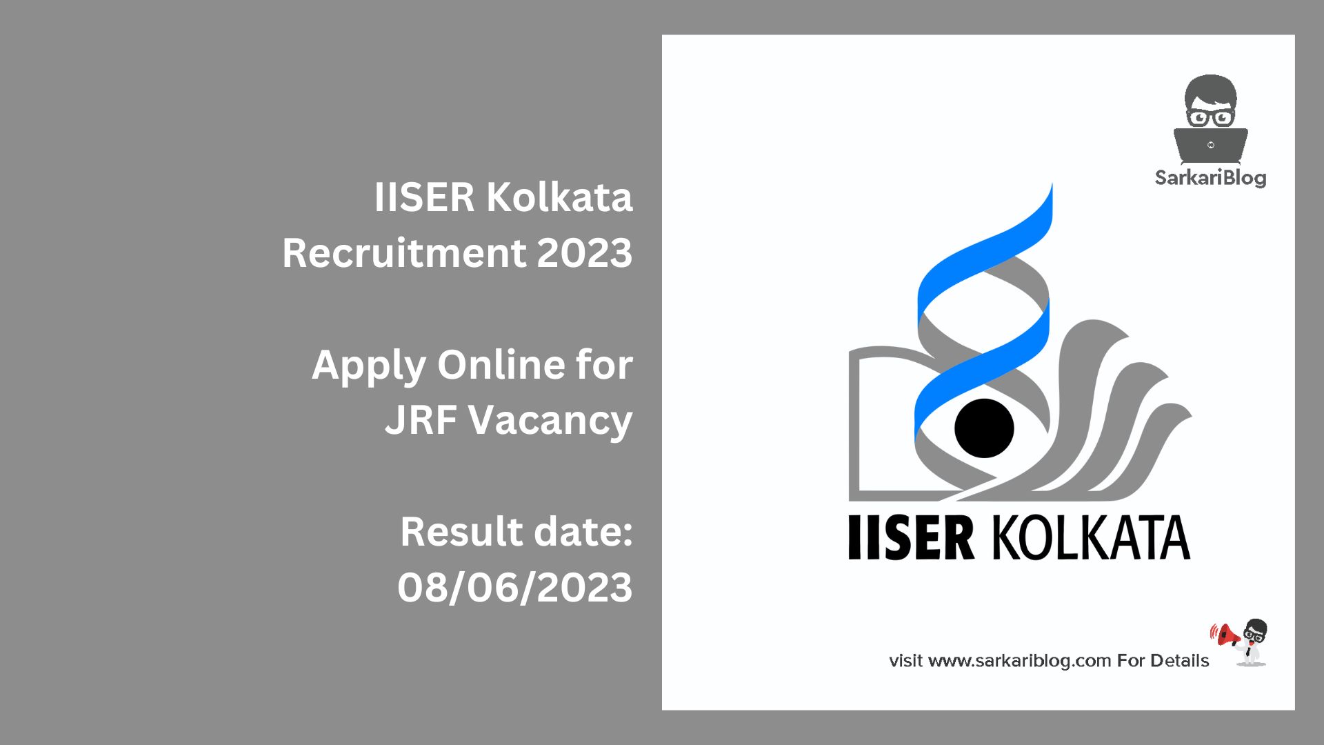 IISER Kolkata Recruitment 2023