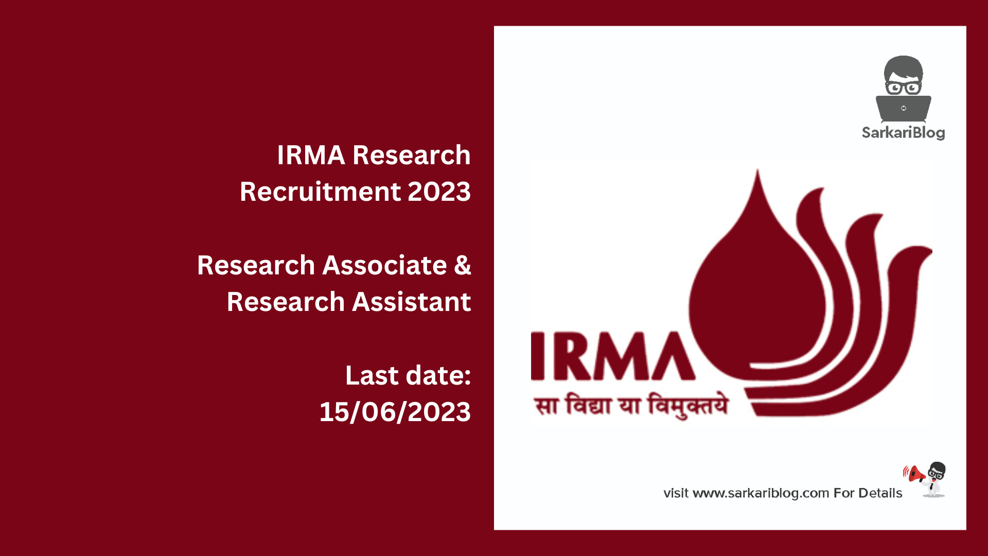 IRMA Research Recruitment 2023
