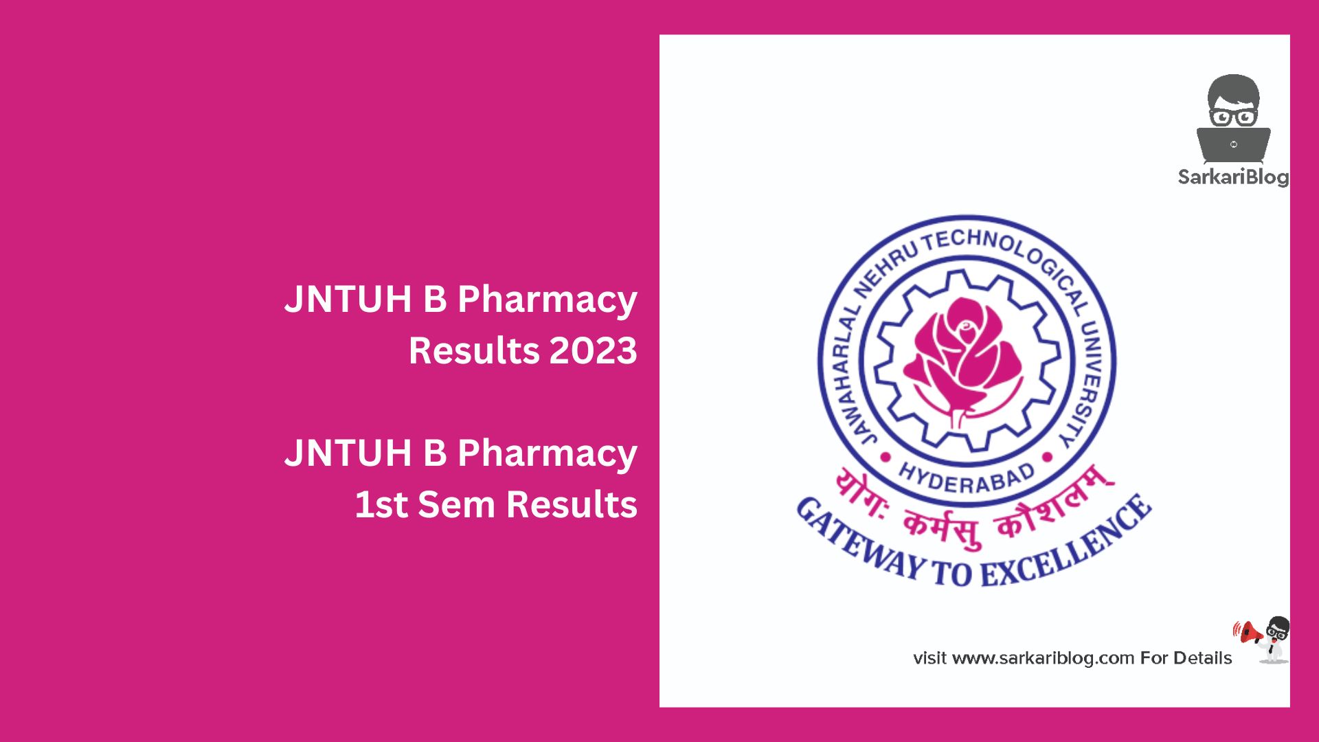 JNTUH B Pharmacy Results 2023