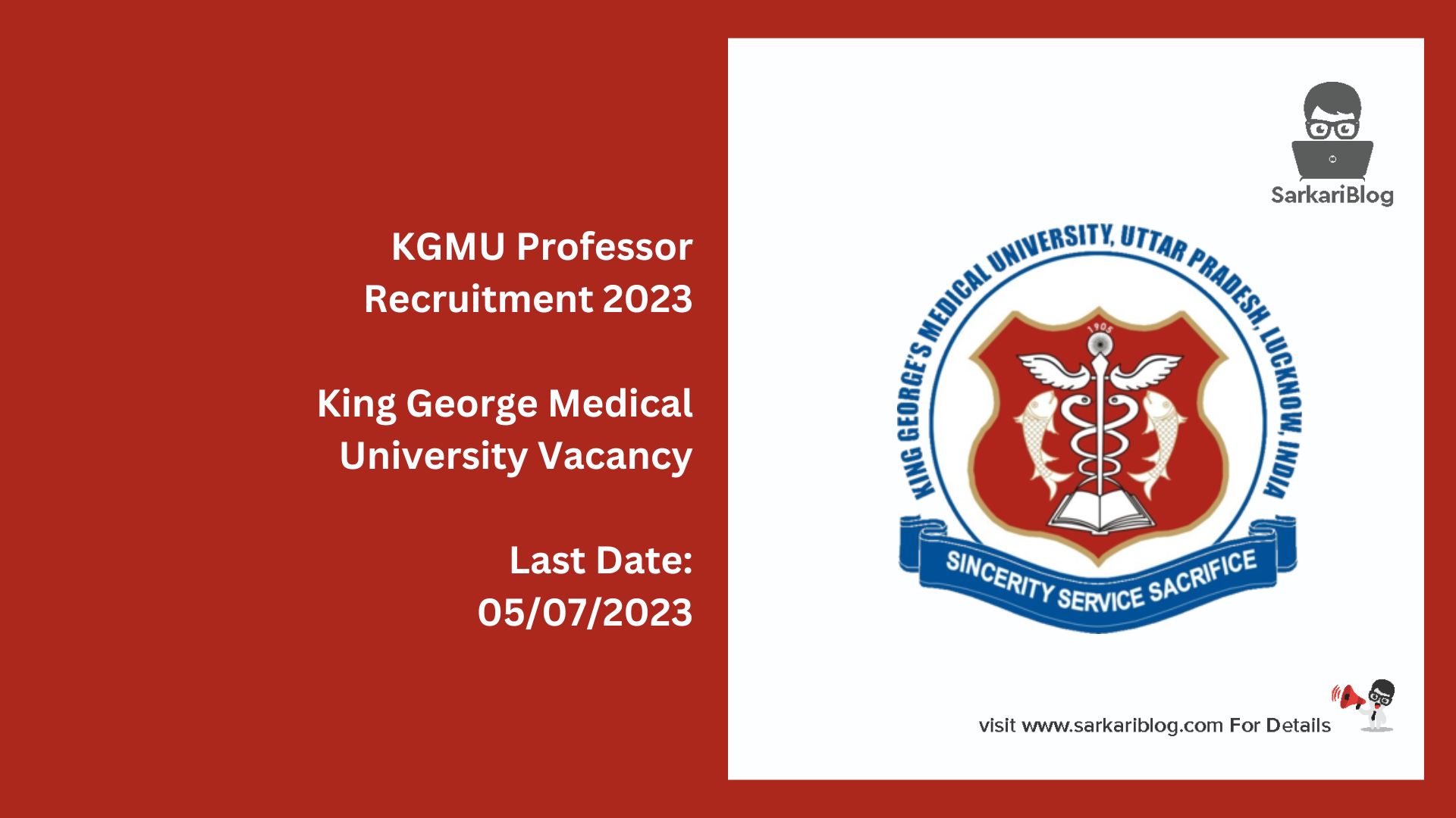 KGMU Professor Recruitment 2023
