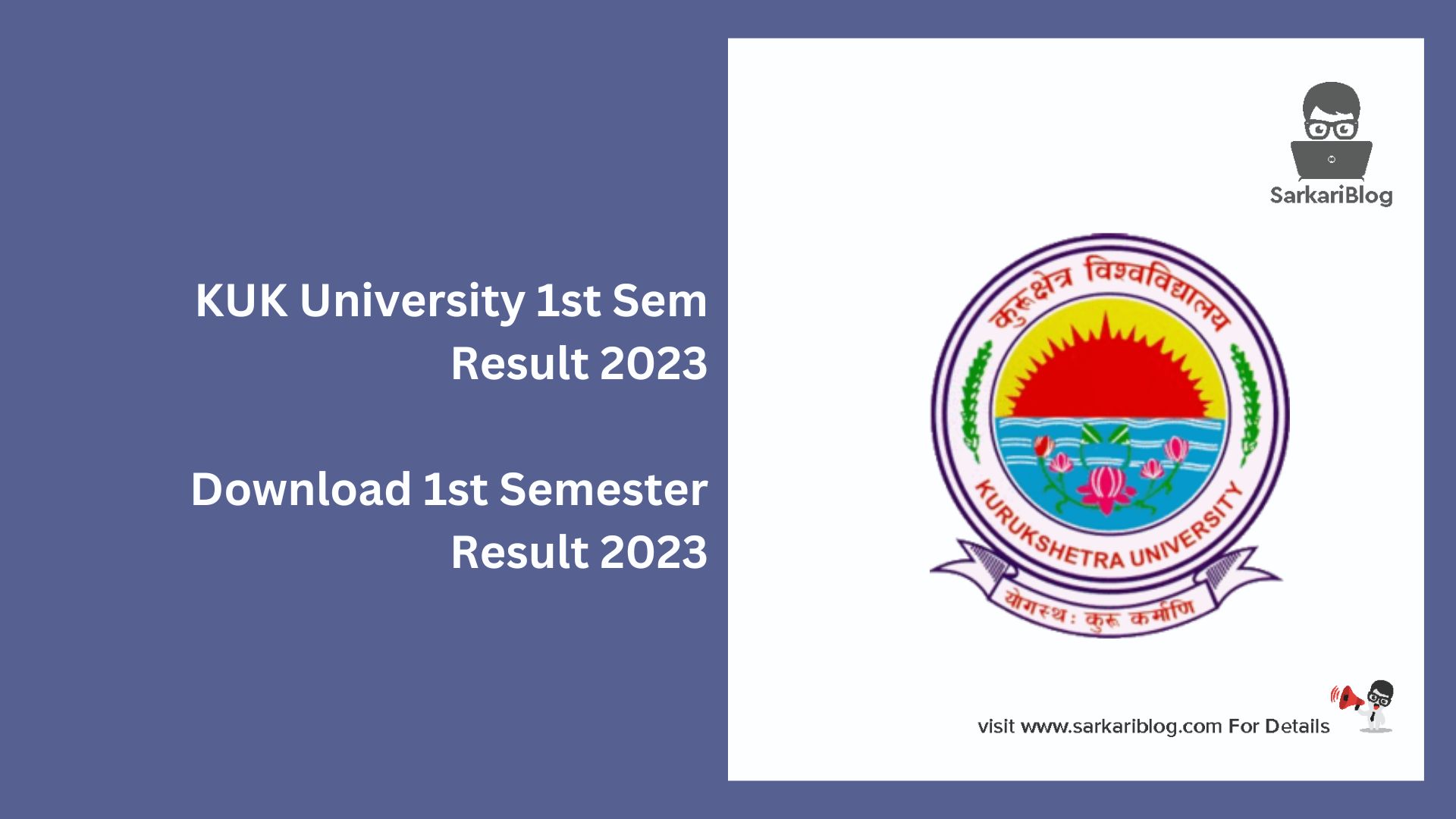 KUK University 1st Sem Result 2023