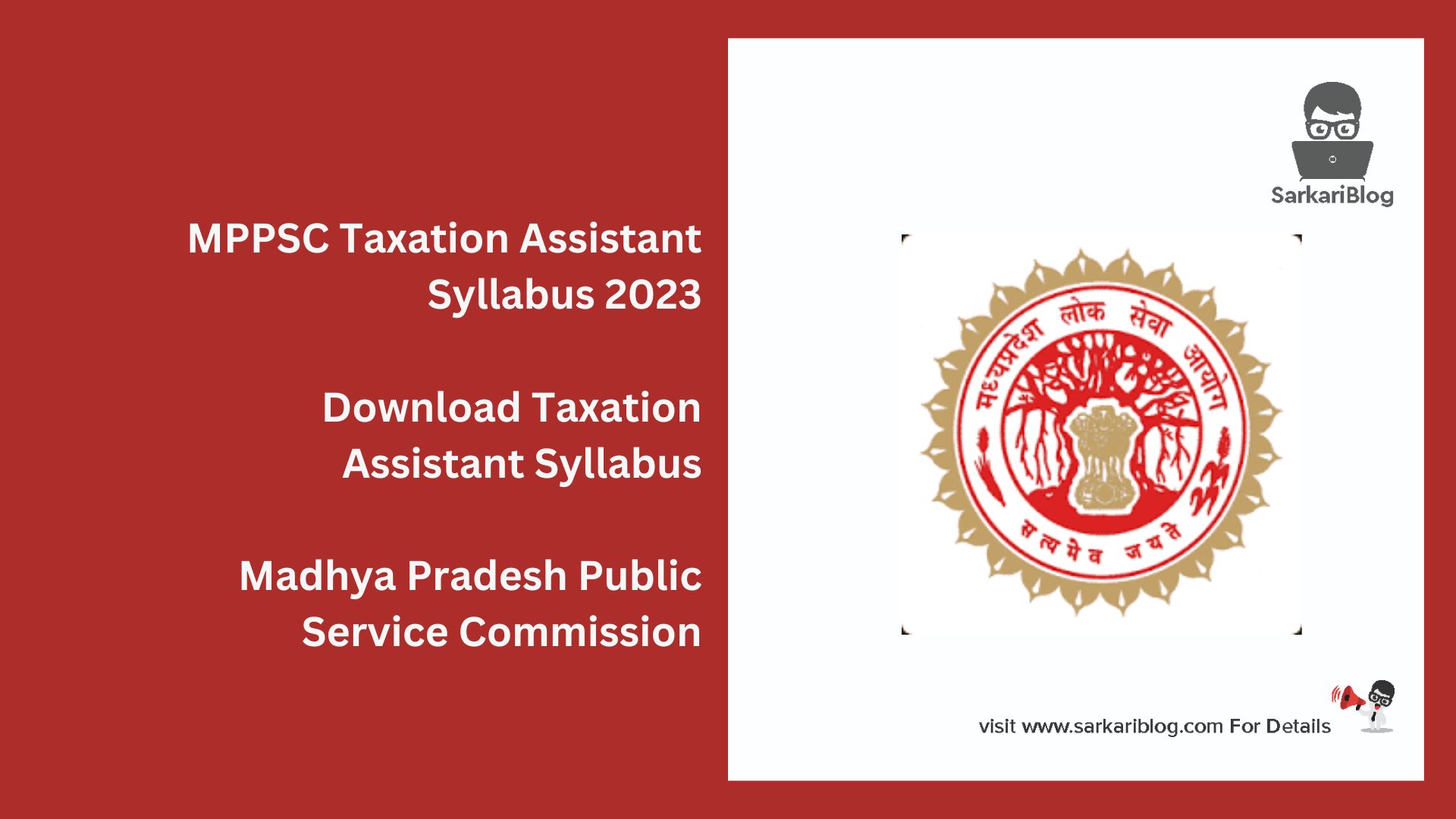 MPPSC Taxation Assistant Syllabus 2023