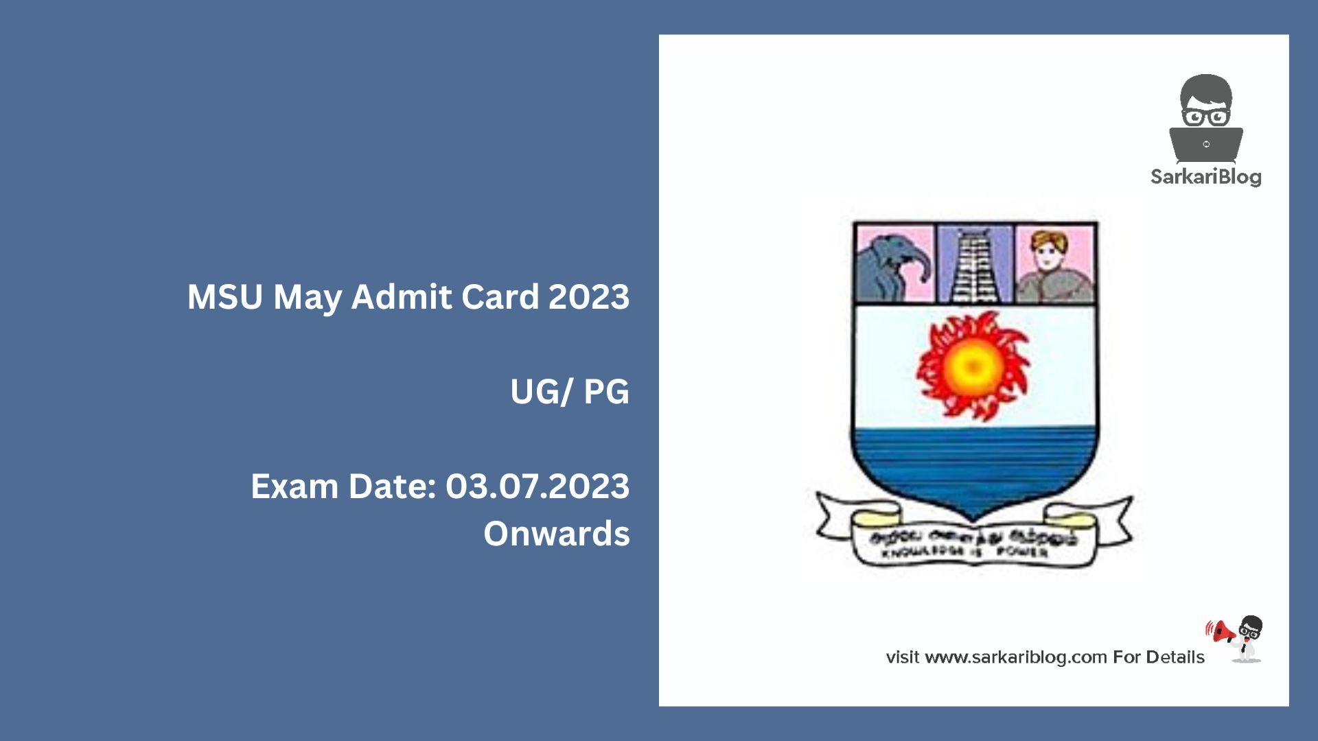 MSU May Admit Card 2023
