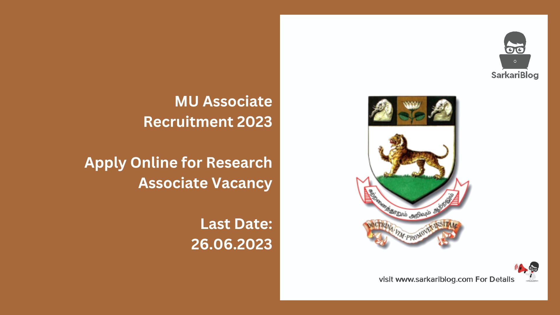 MU Associate Recruitment 2023