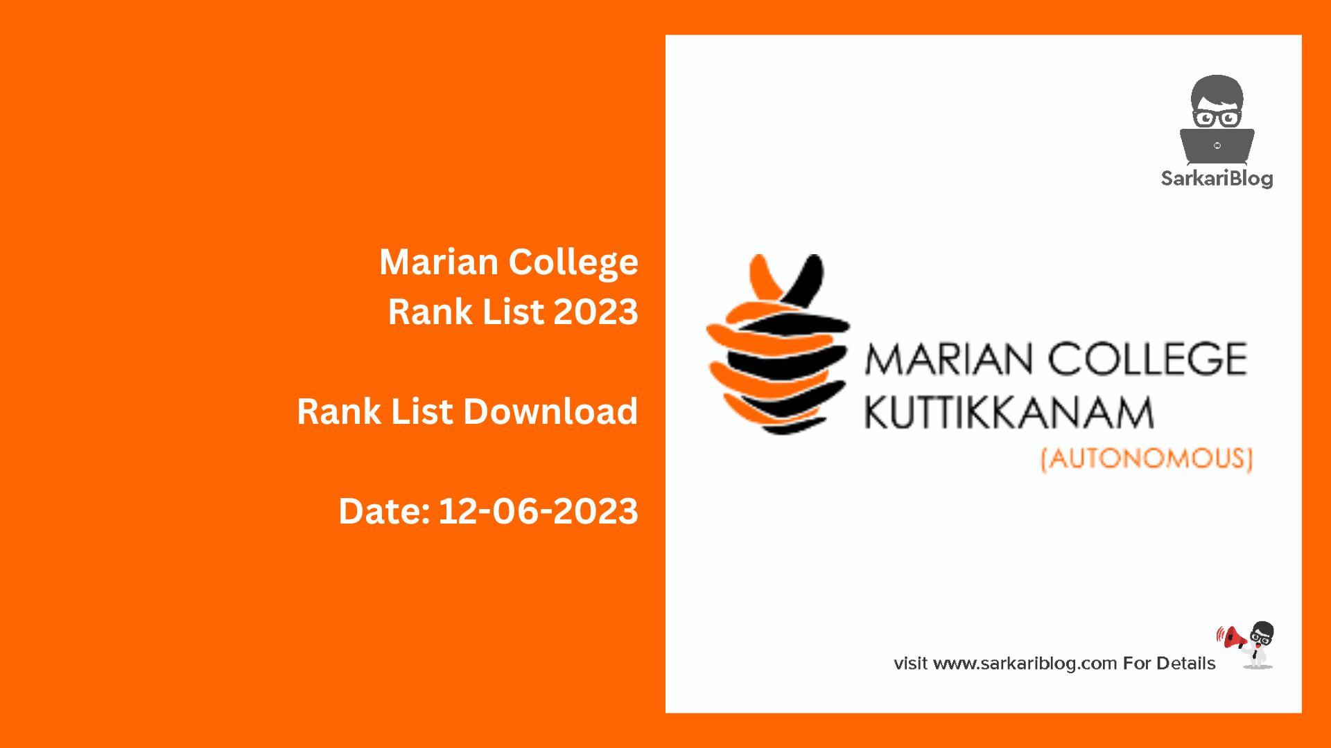 Marian College Rank List 2023