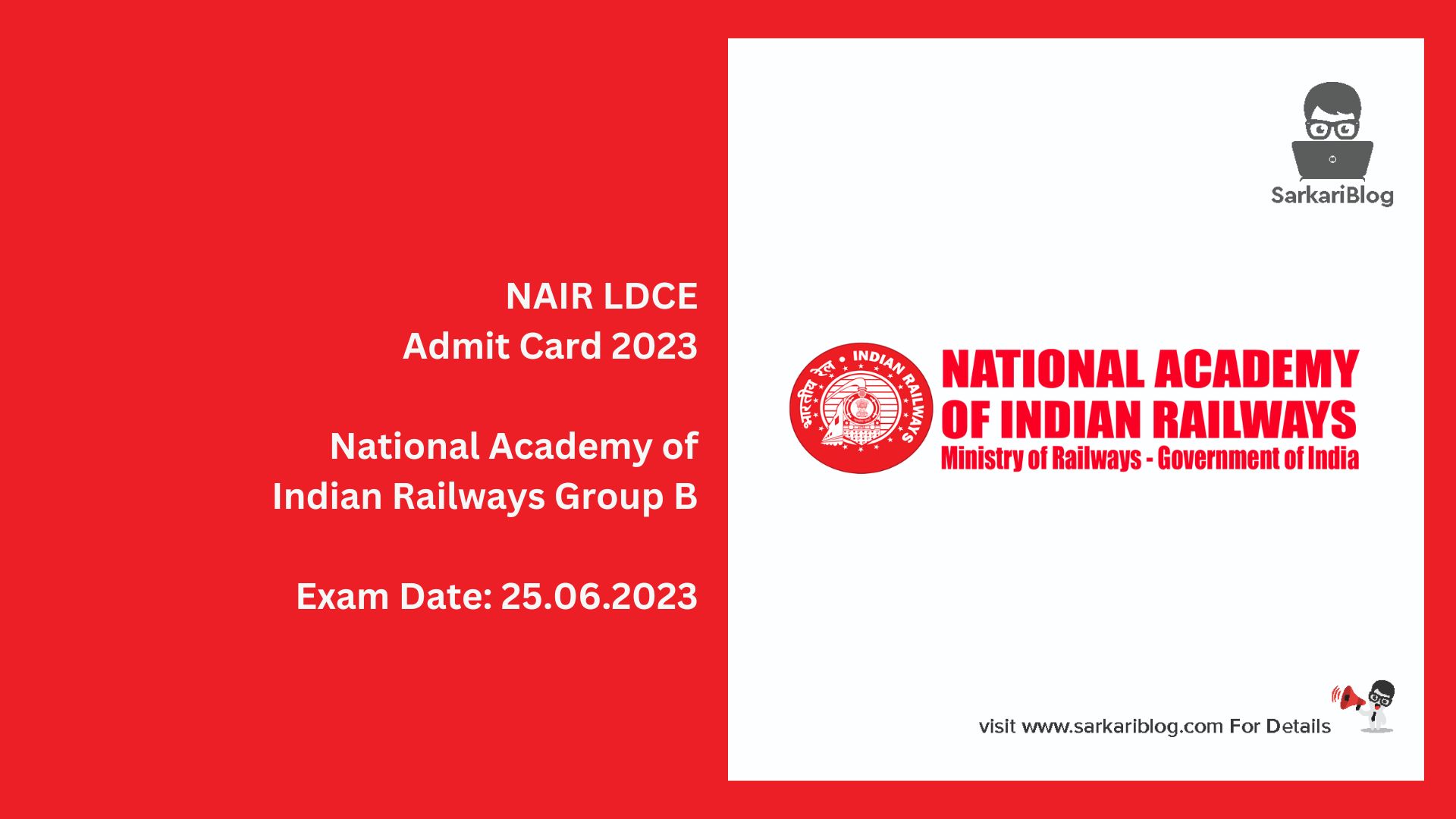 NAIR LDCE Admit Card 2023