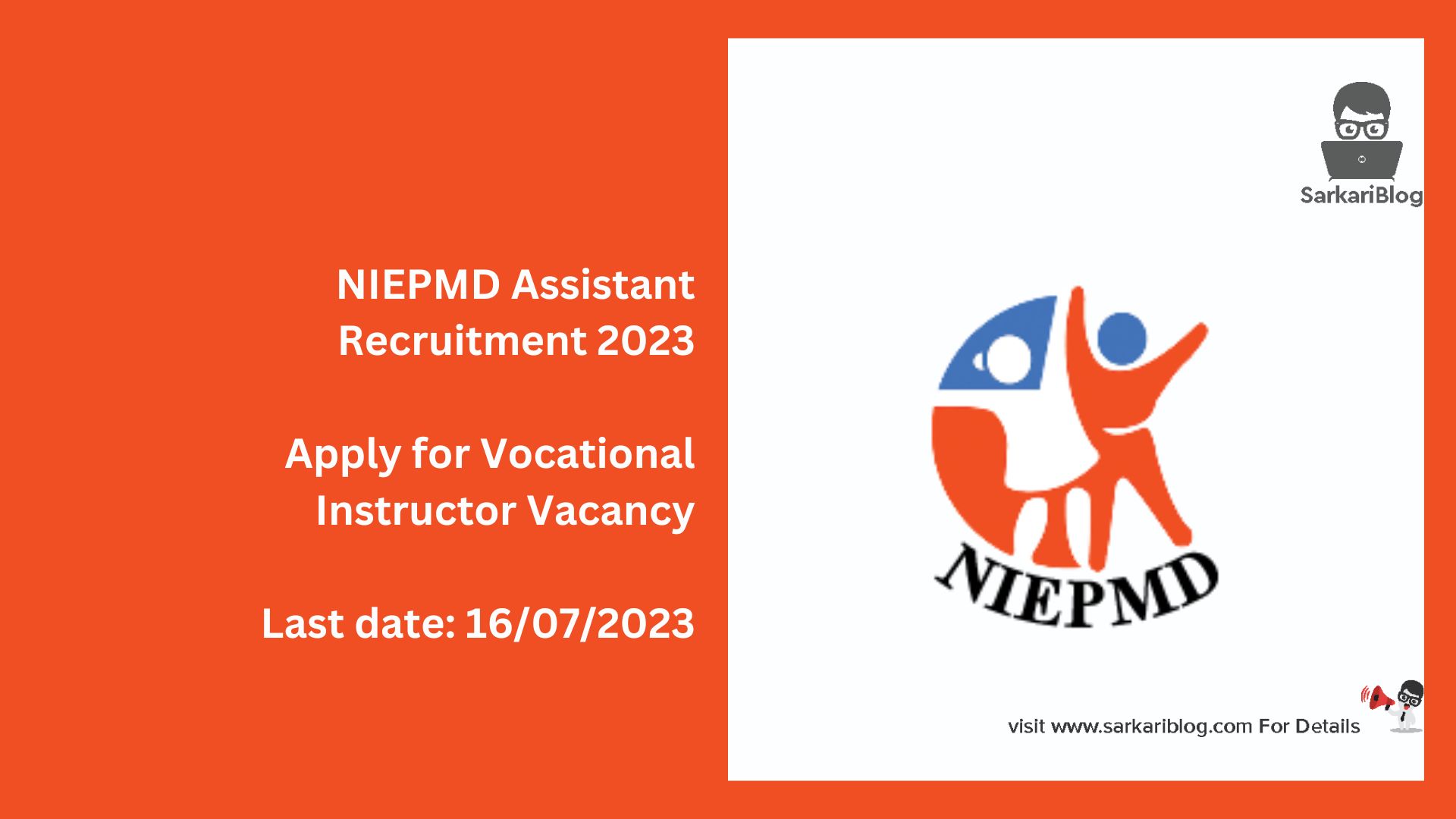 NIEPMD Assistant Recruitment 2023