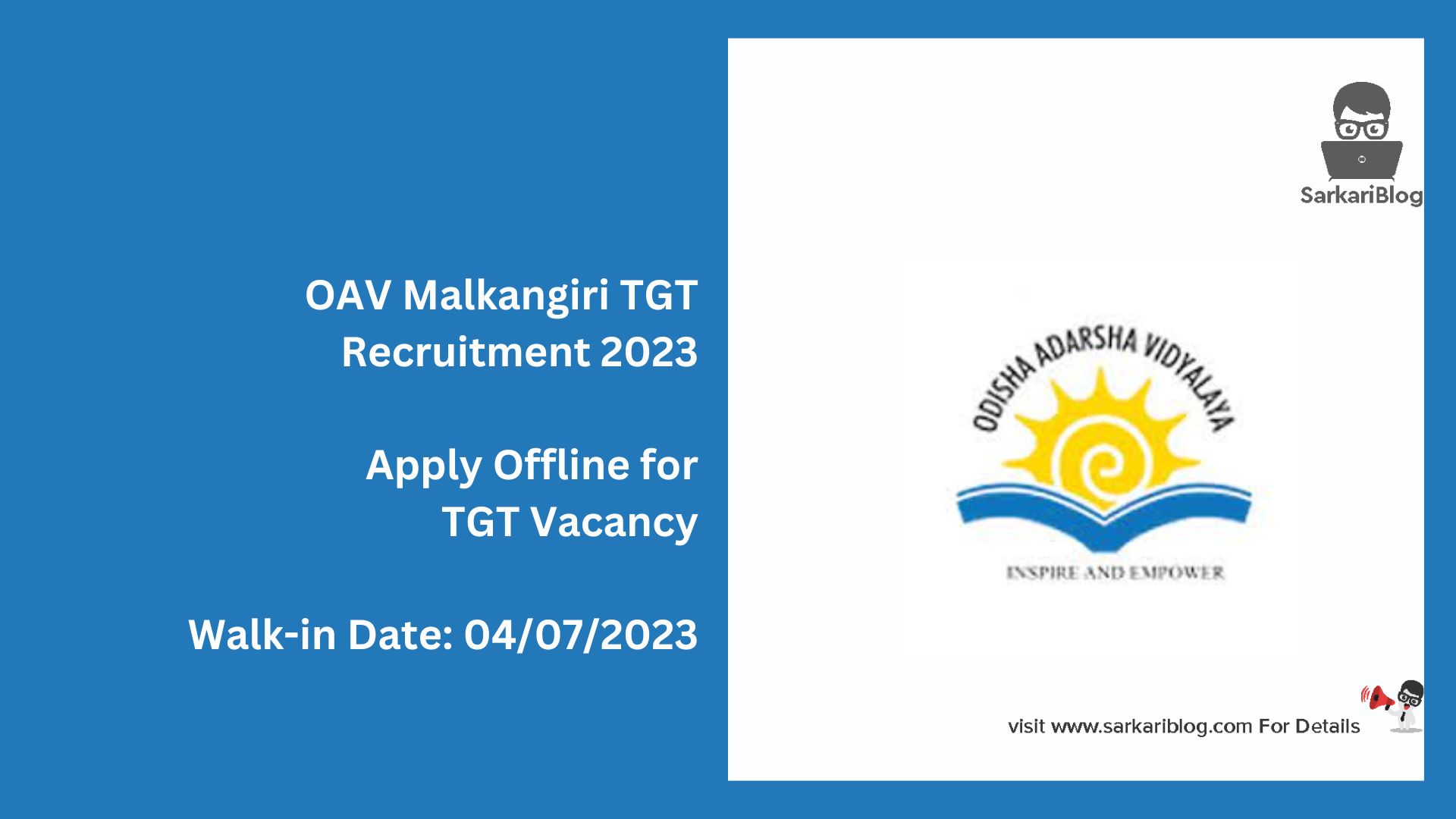 OAV Malkangiri TGT Recruitment 2023