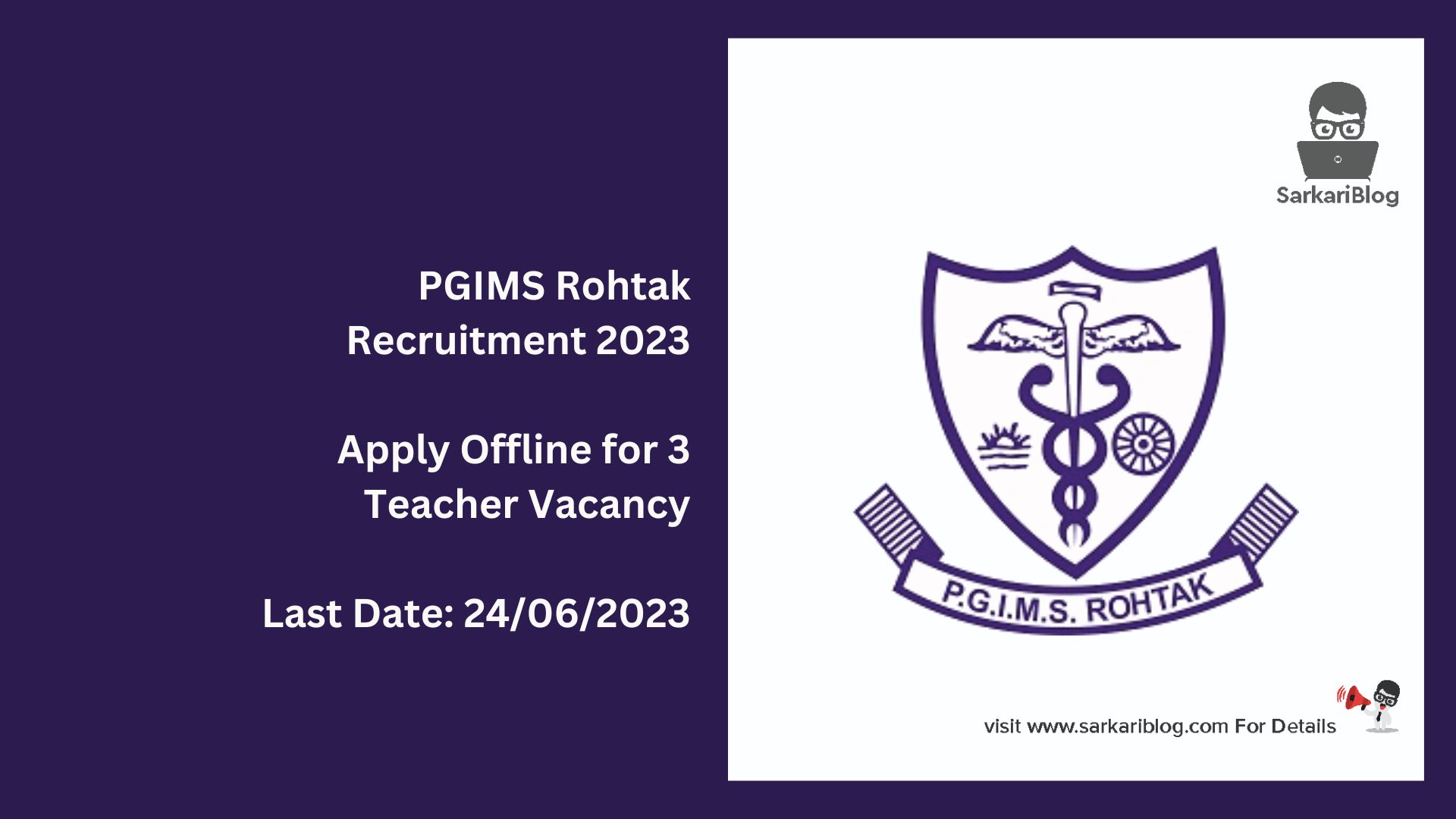 PGIMS Rohtak Recruitment 2023
