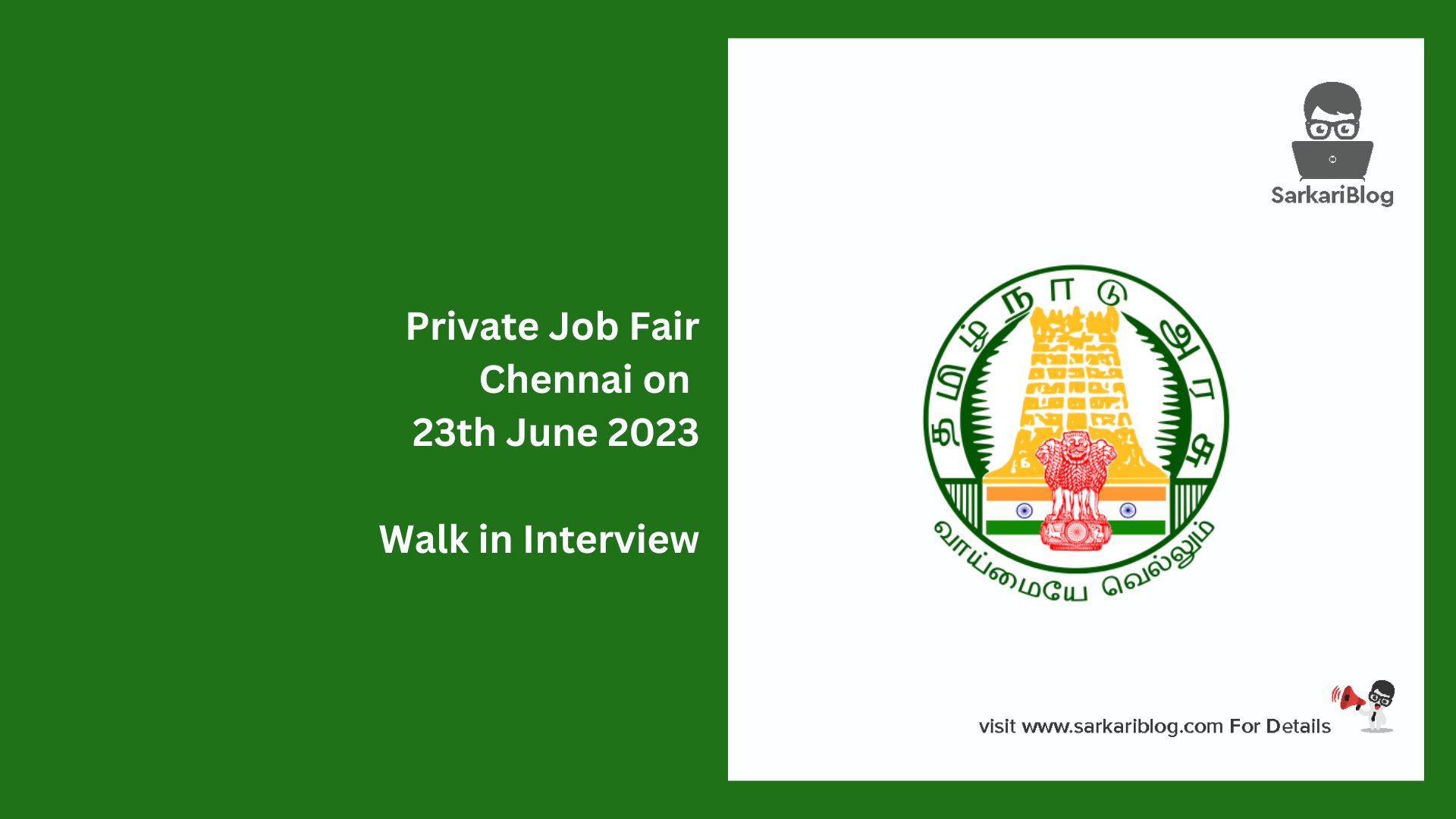 Private Job Fair Chennai on 23th June 2023