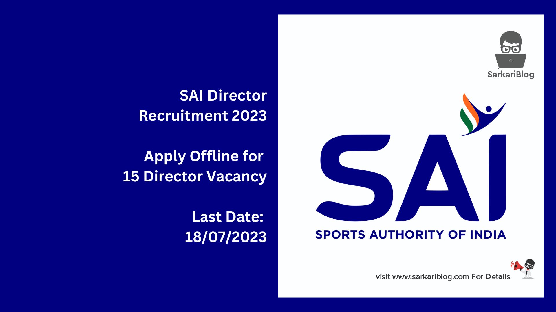 SAI Director Recruitment 2023