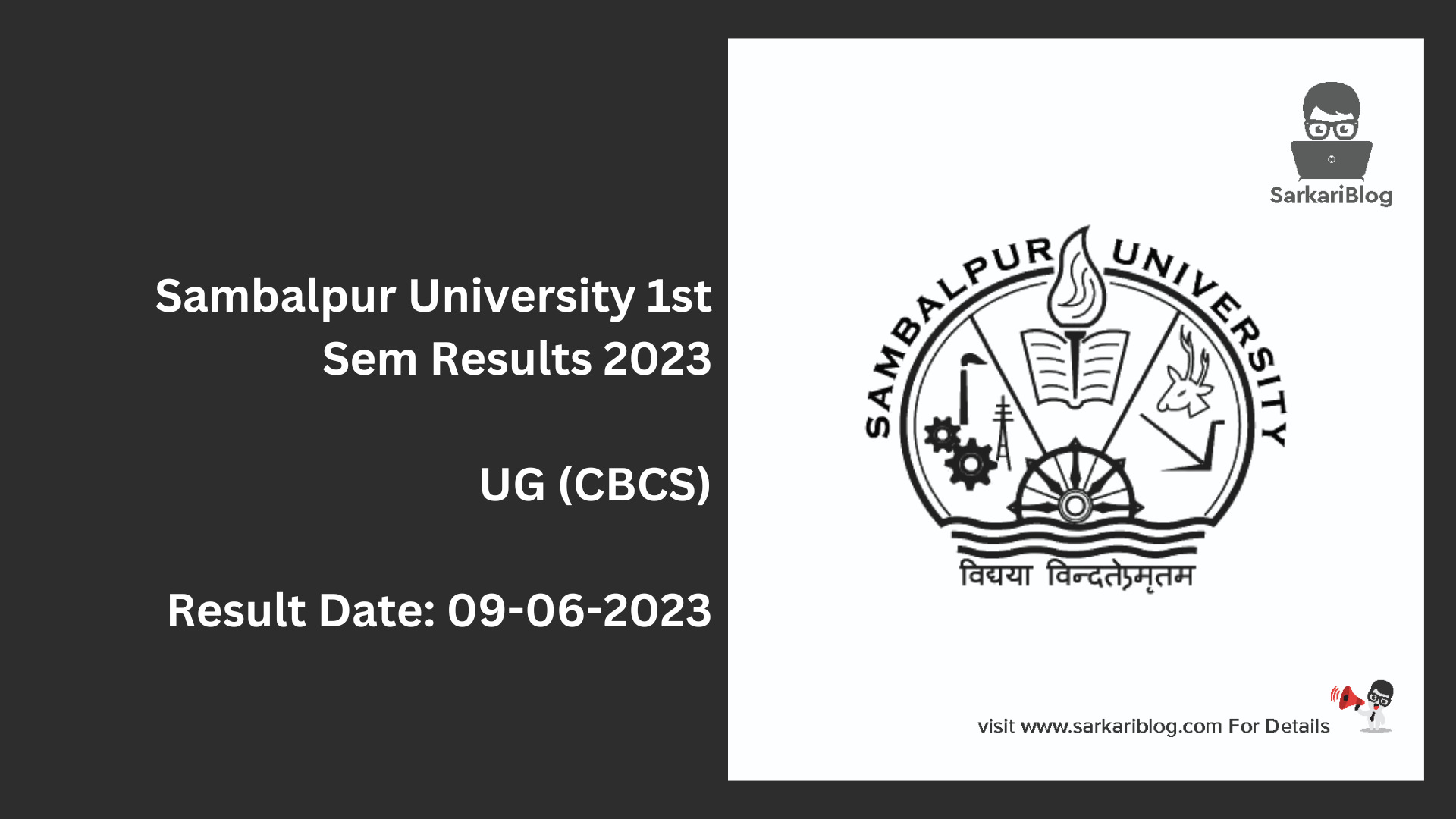 Sambalpur University 1st Sem Results 2023