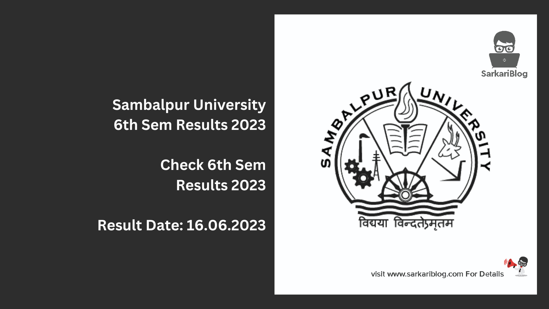 Sambalpur University 6th Sem Results 2023