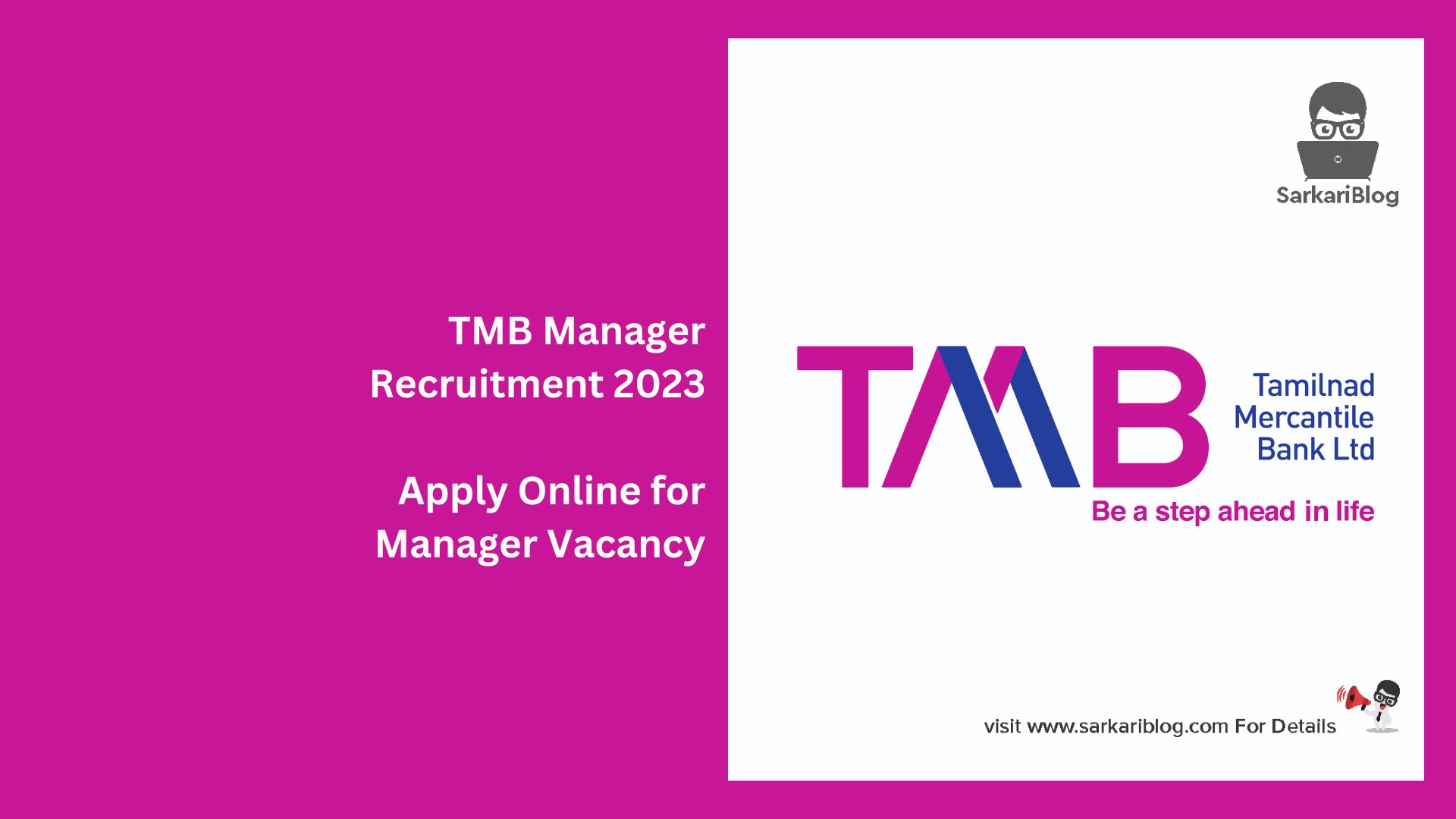 TMB Manager Recruitment 2023