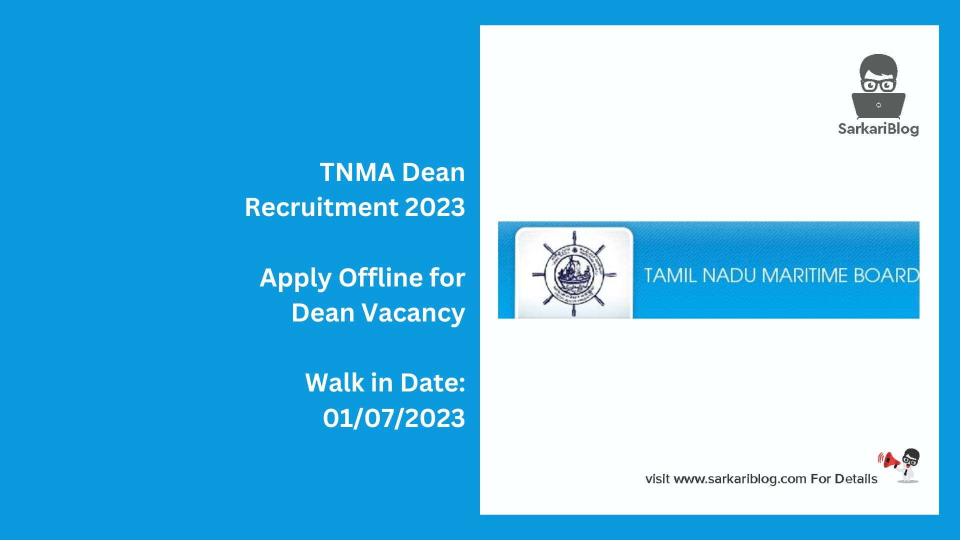 TNMA Dean Recruitment 2023