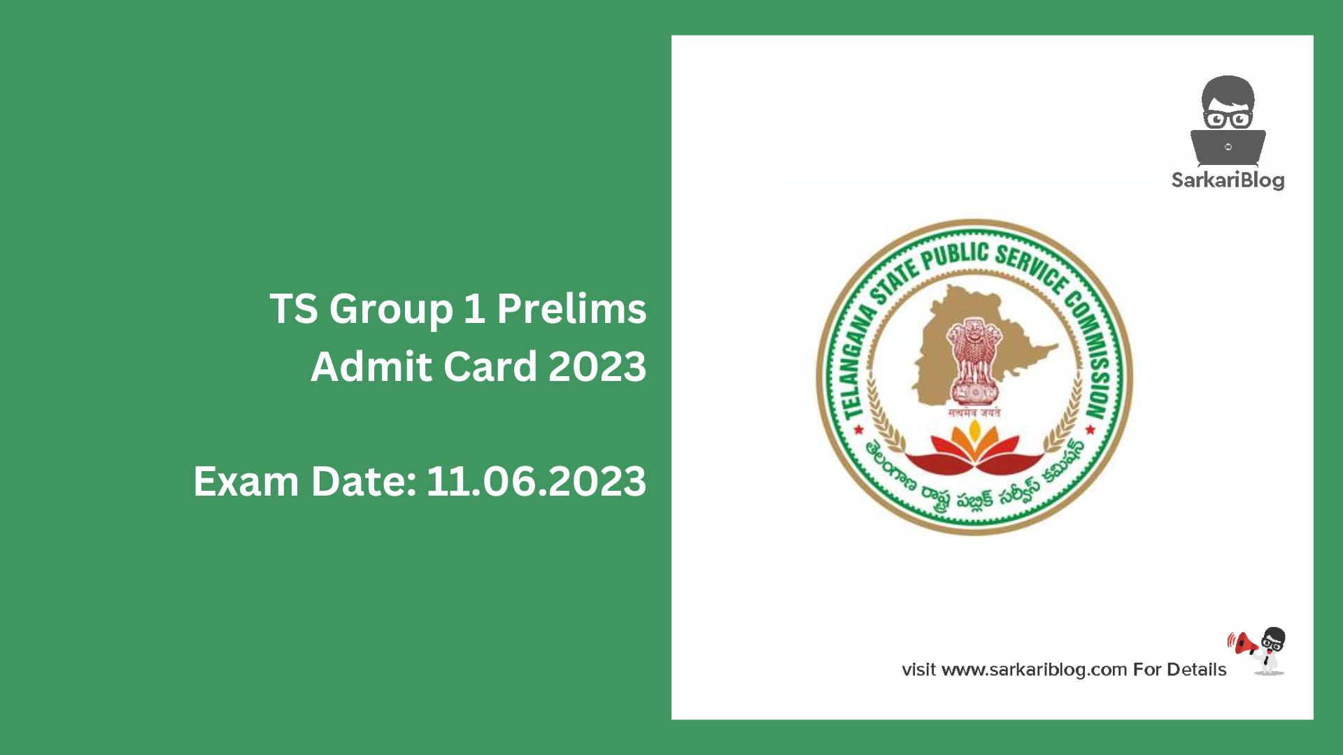 TS Group 1 Prelims Admit Card 2023