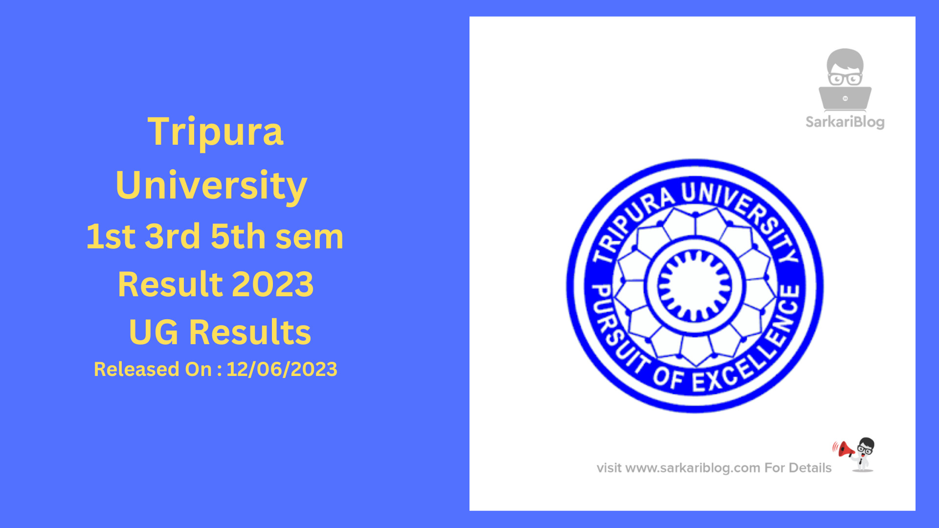 Tripura University 1st 3rd 5th sem Result 2023