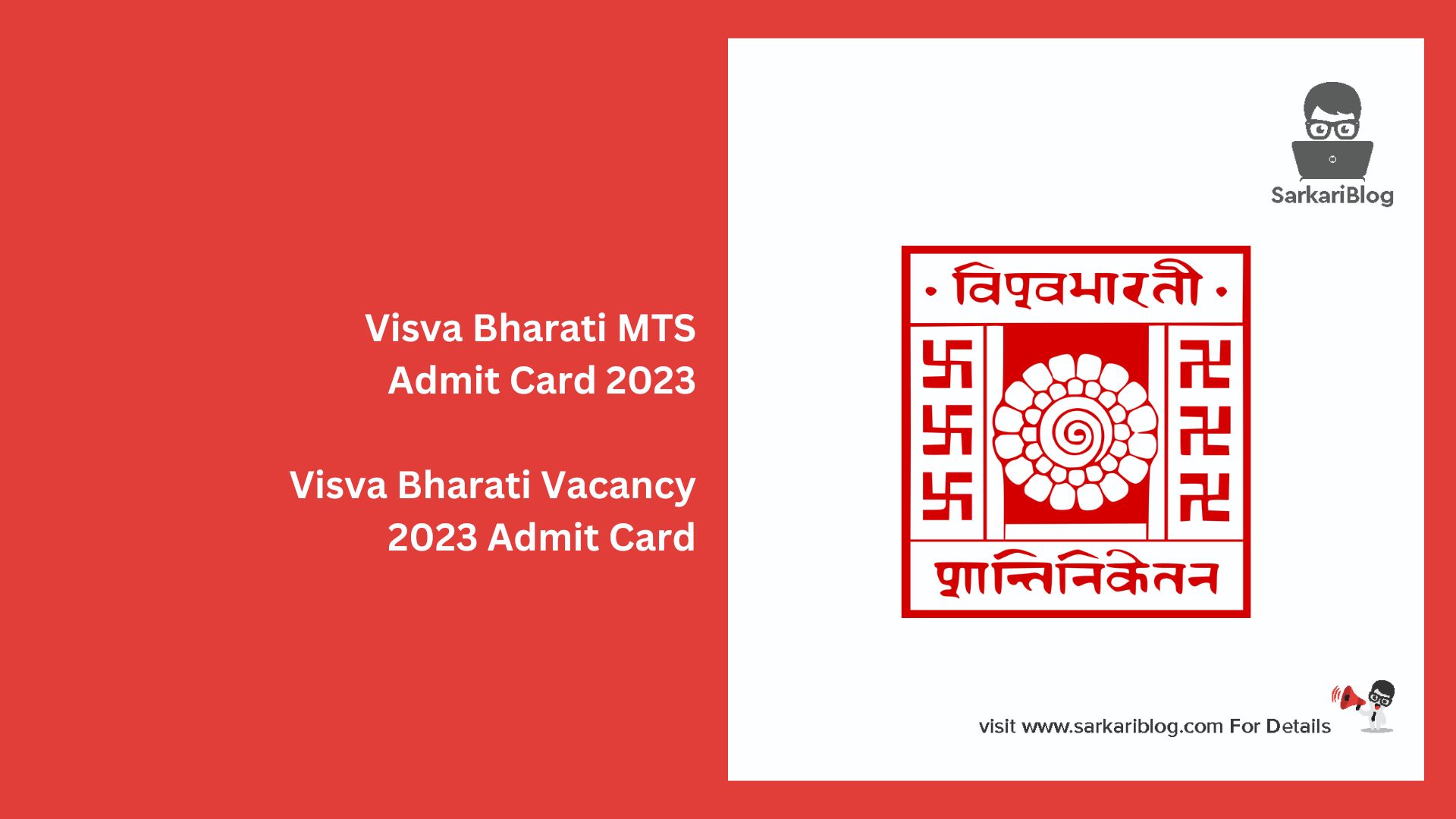 Visva Bharati MTS Admit Card 2023