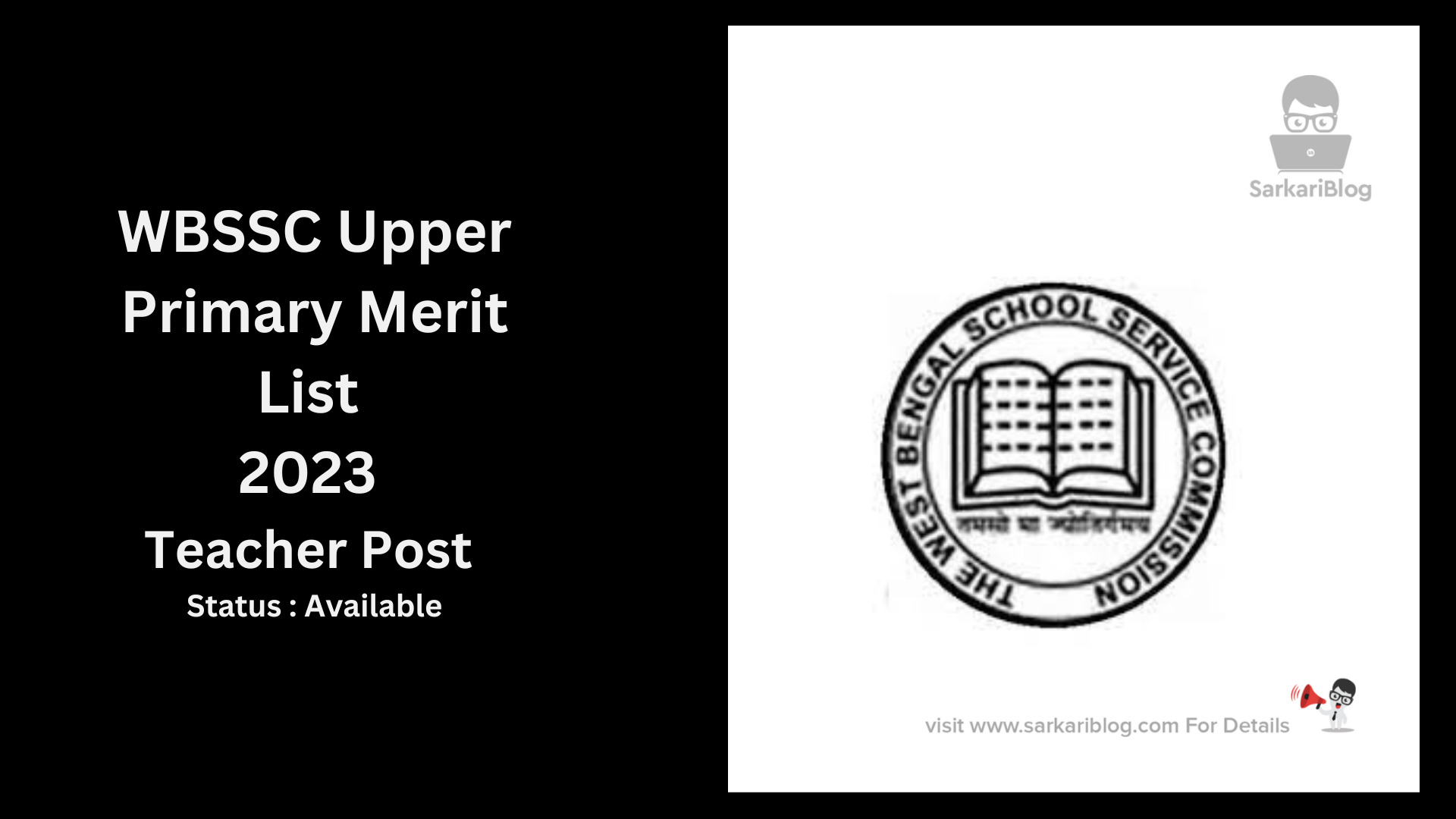 WBSSC Upper Primary Merit List 2023