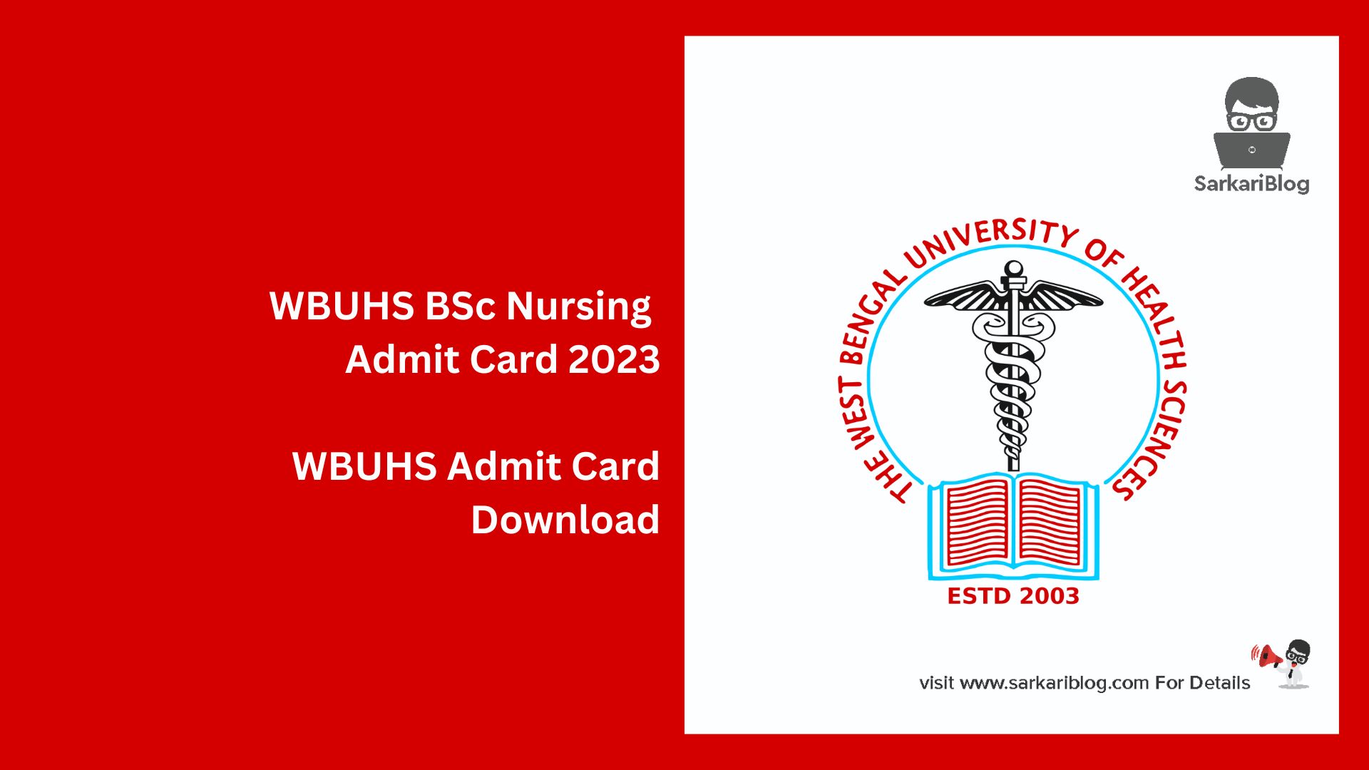 WBUHS BSc Nursing Admit Card 2023