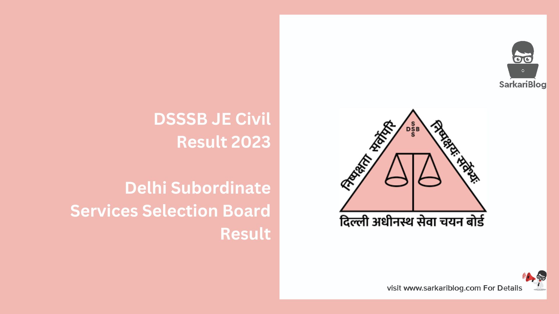 DSSSB JE Civil Result 2023