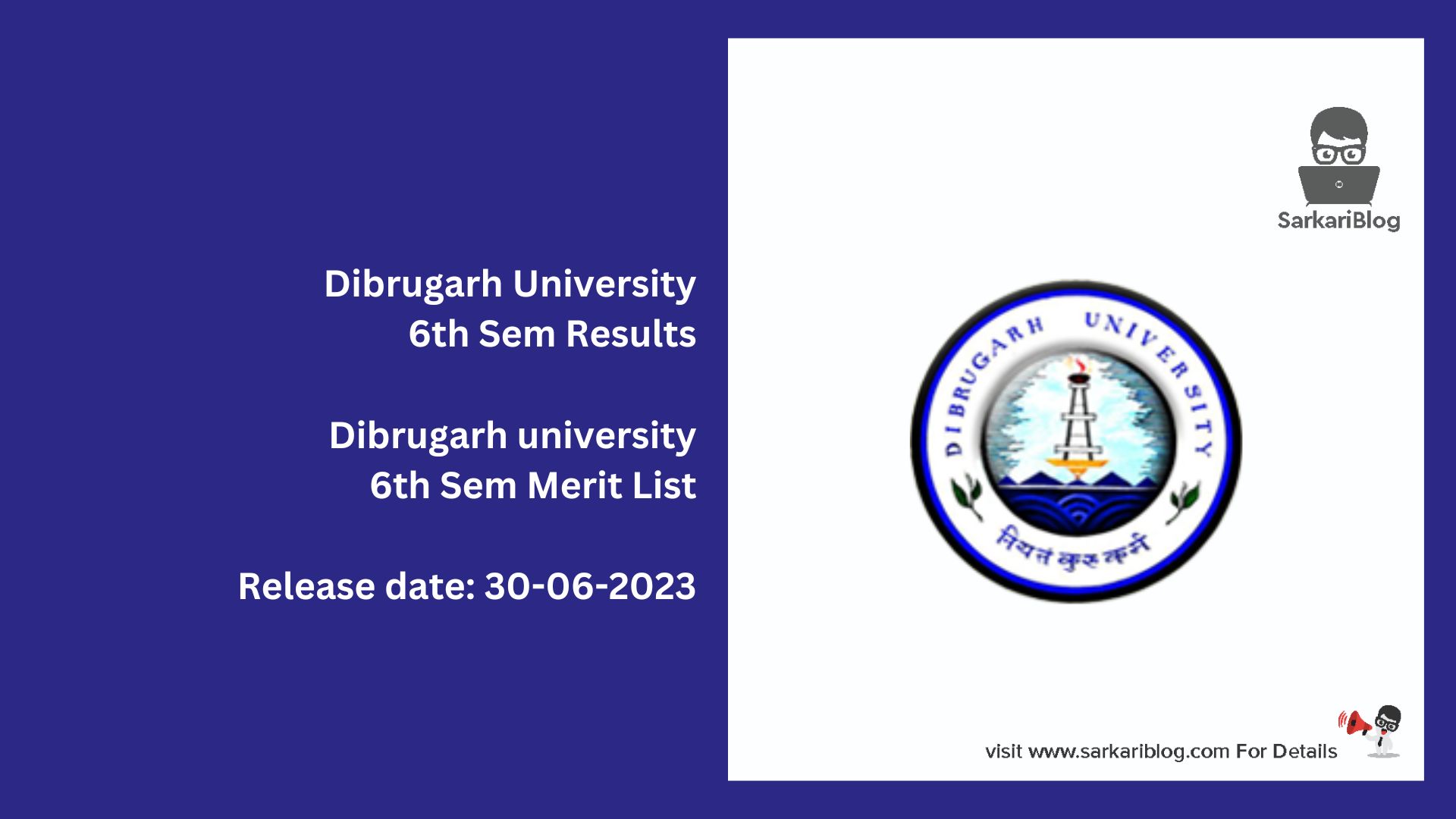 Dibrugarh University 6th Sem Results