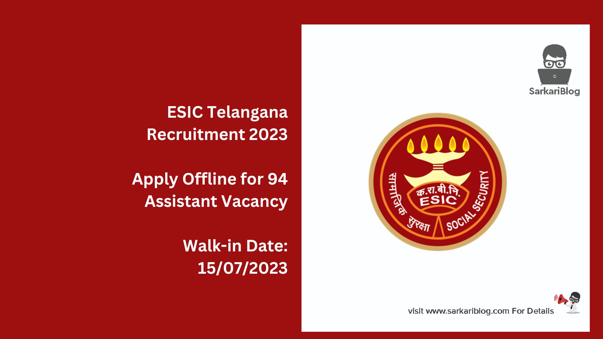 ESIC Telangana Recruitment 2023