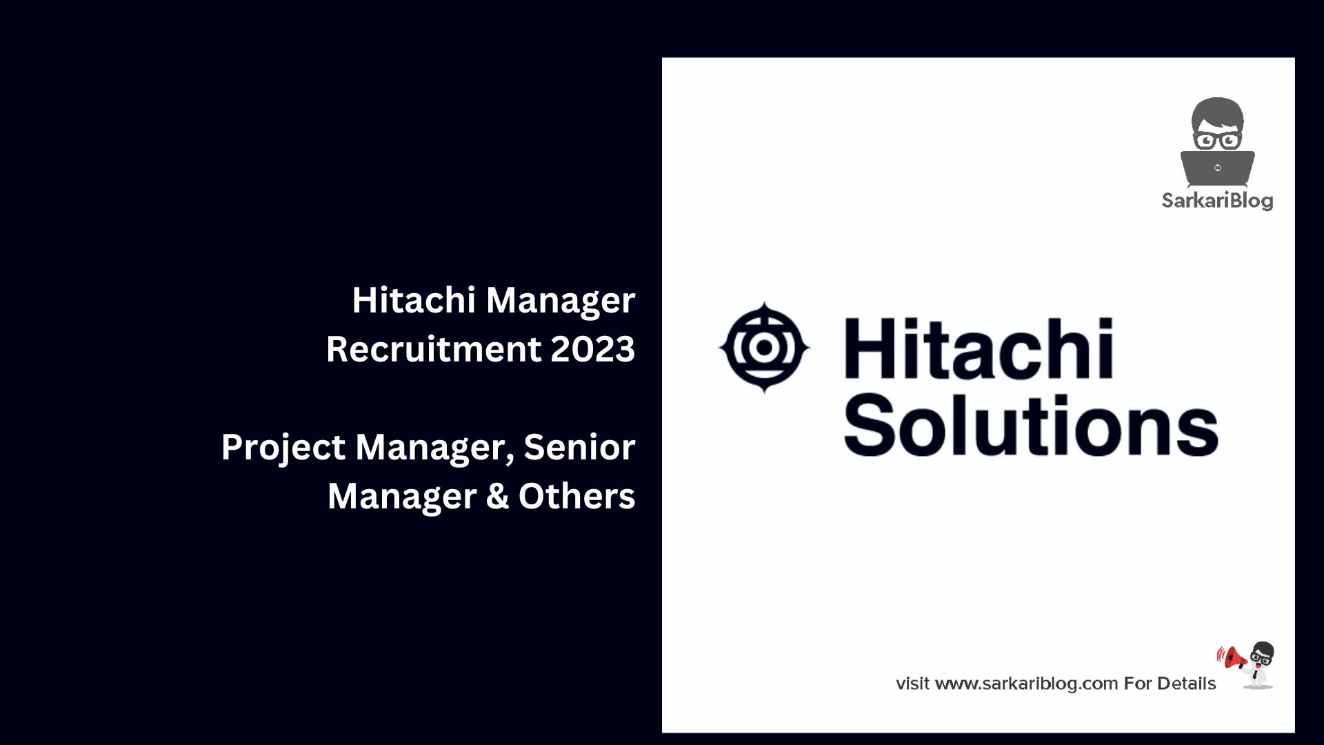 Hitachi Manager Recruitment 2023