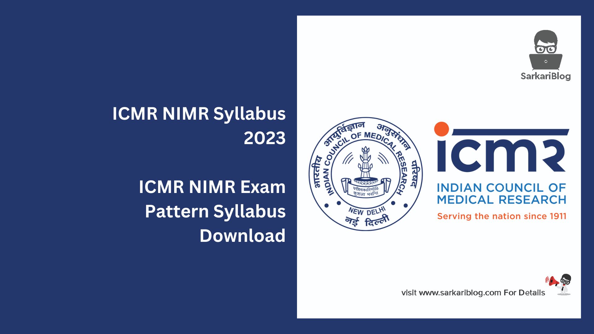 ICMR NIMR Syllabus 2023