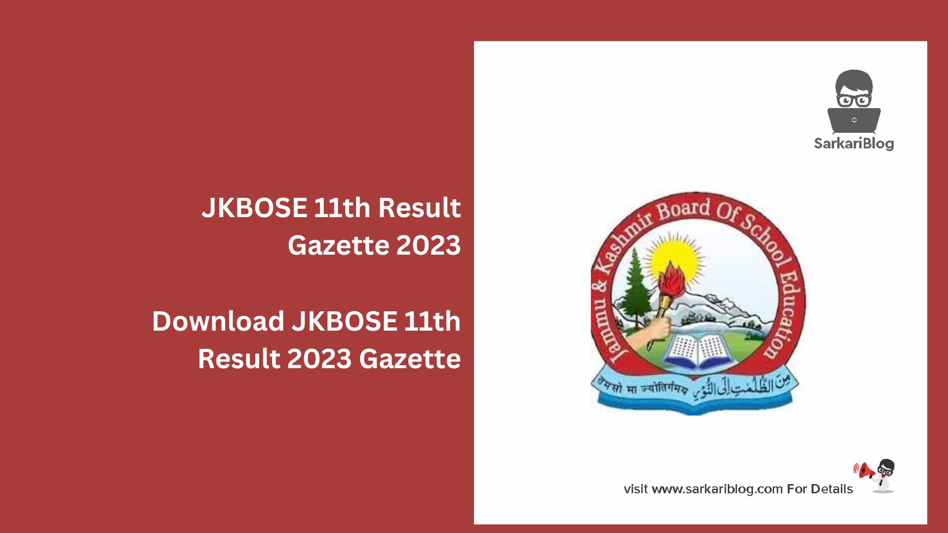 JKBOSE 11th Result Gazette 2023