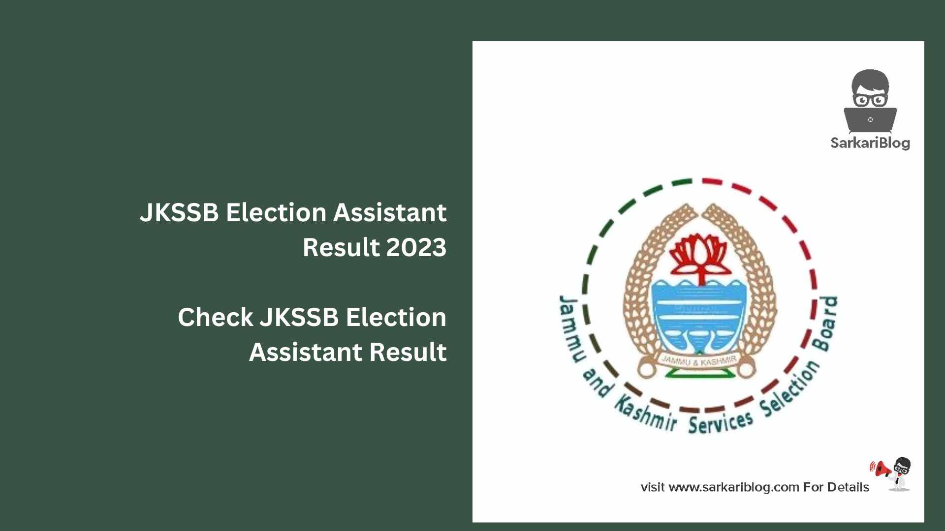 JKSSB Election Assistant Result 2023