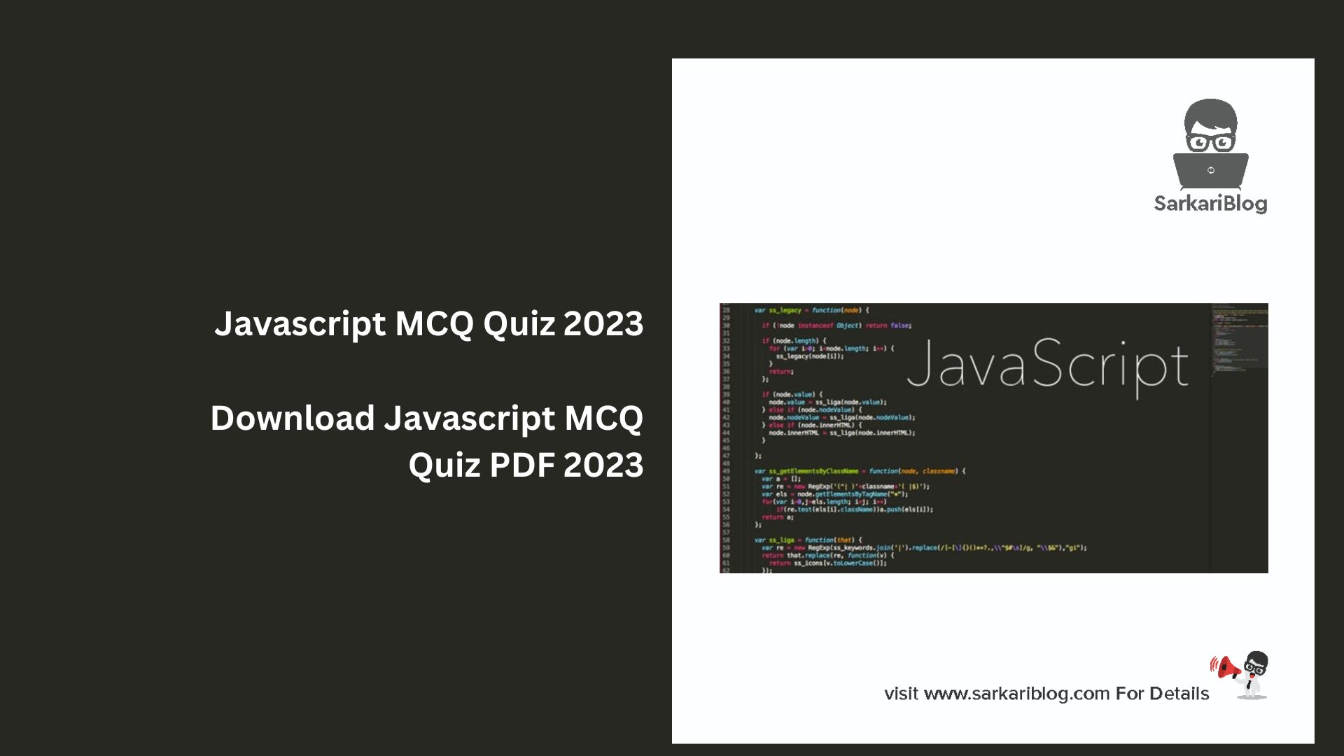 Javascript MCQ Quiz 2023