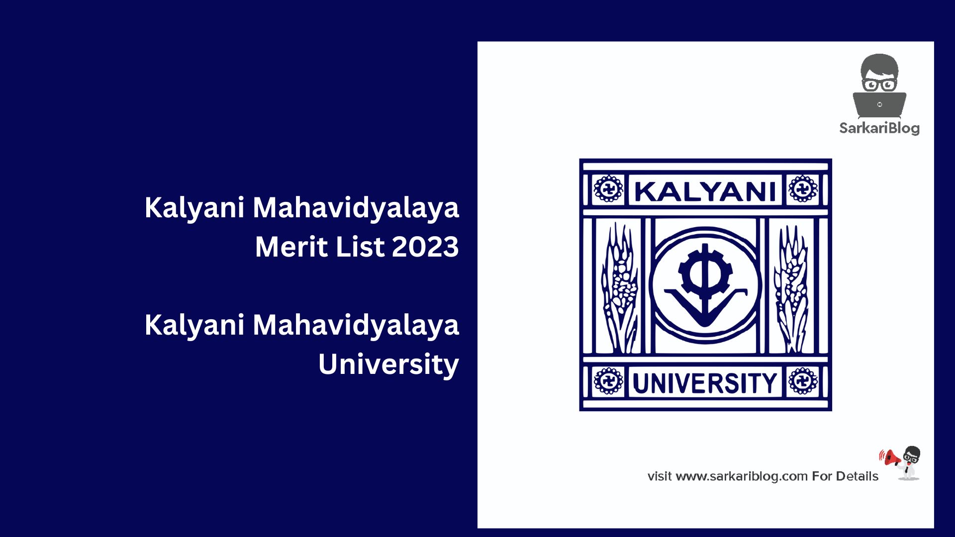 Kalyani Mahavidyalaya Merit List 2023