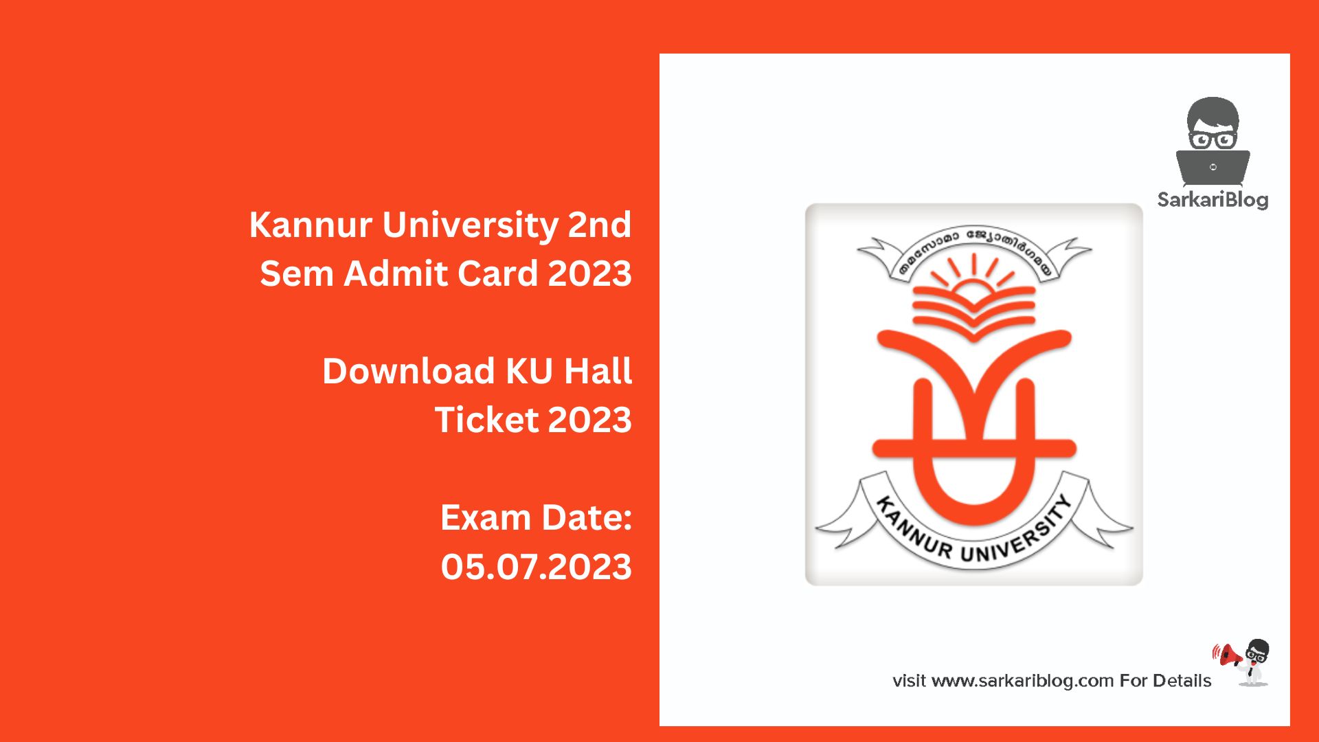 Kannur University 2nd Sem Admit Card 2023